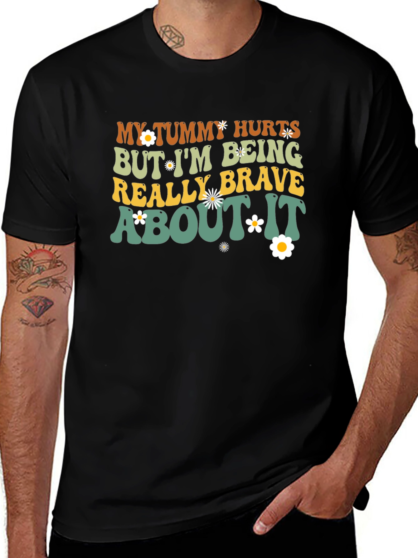 Tummy Hurts Funny Graphic T-Shirt