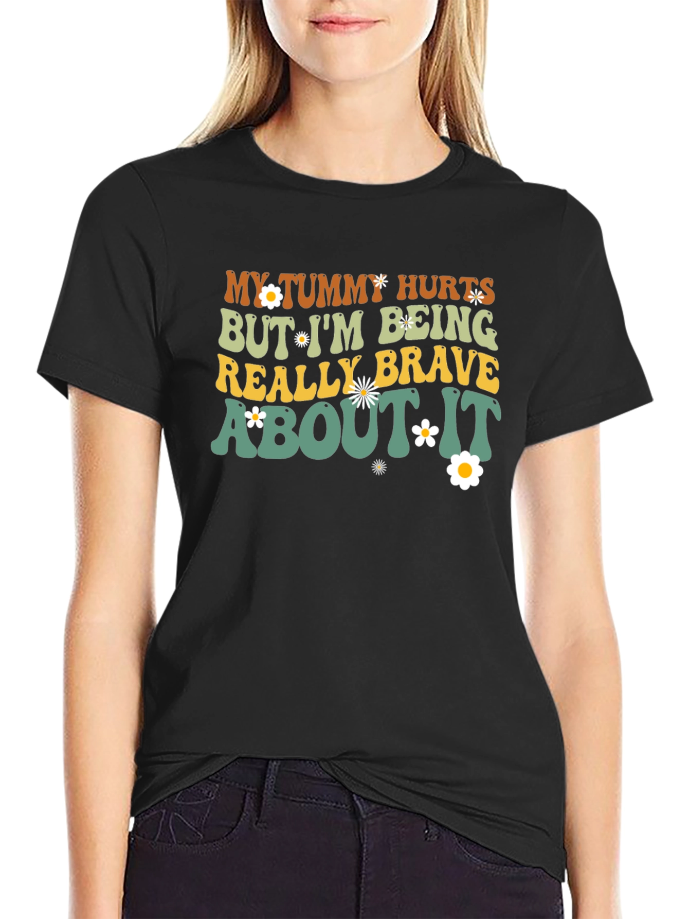 Tummy Hurts Funny Graphic T-Shirt
