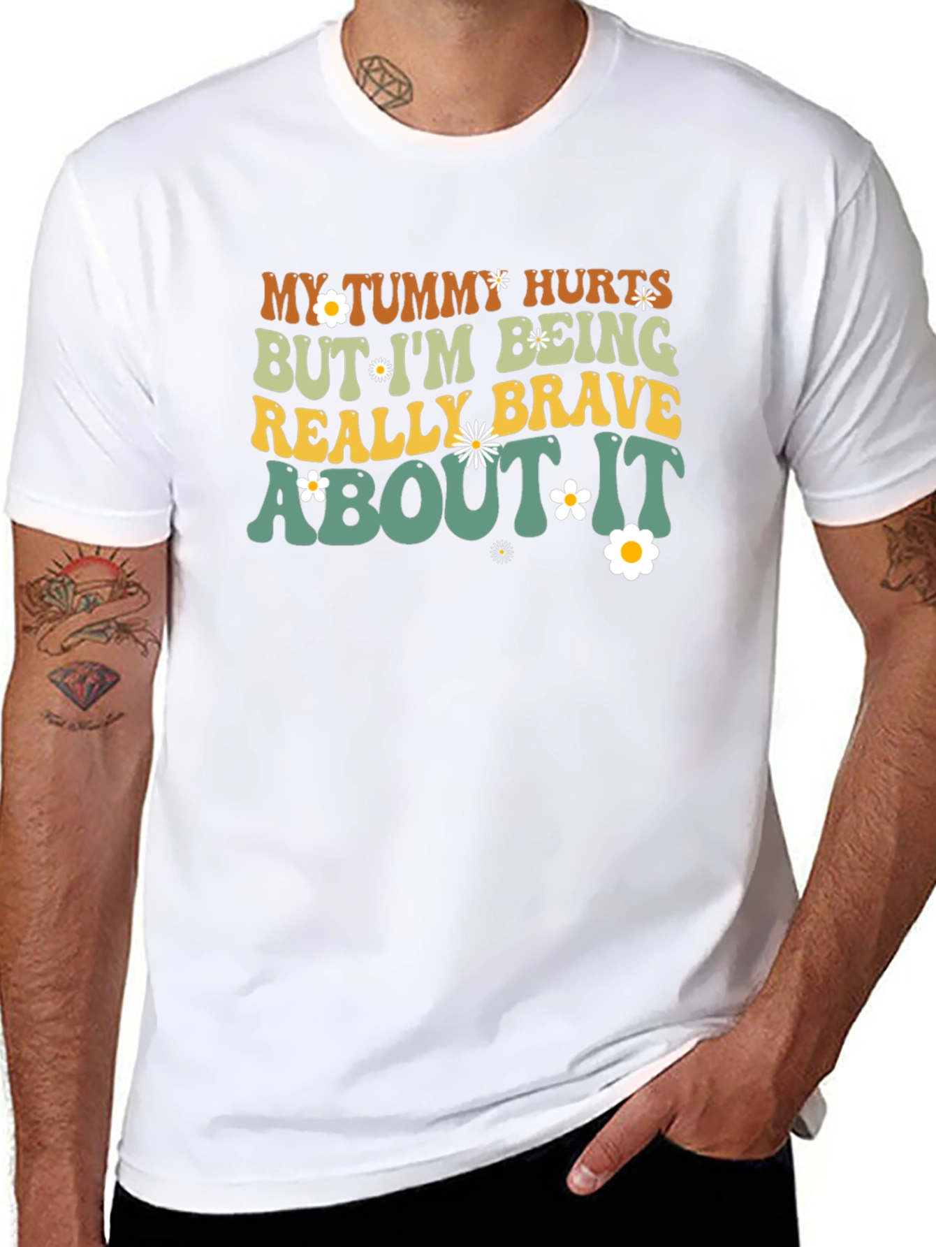 Tummy Hurts Funny Graphic T-Shirt