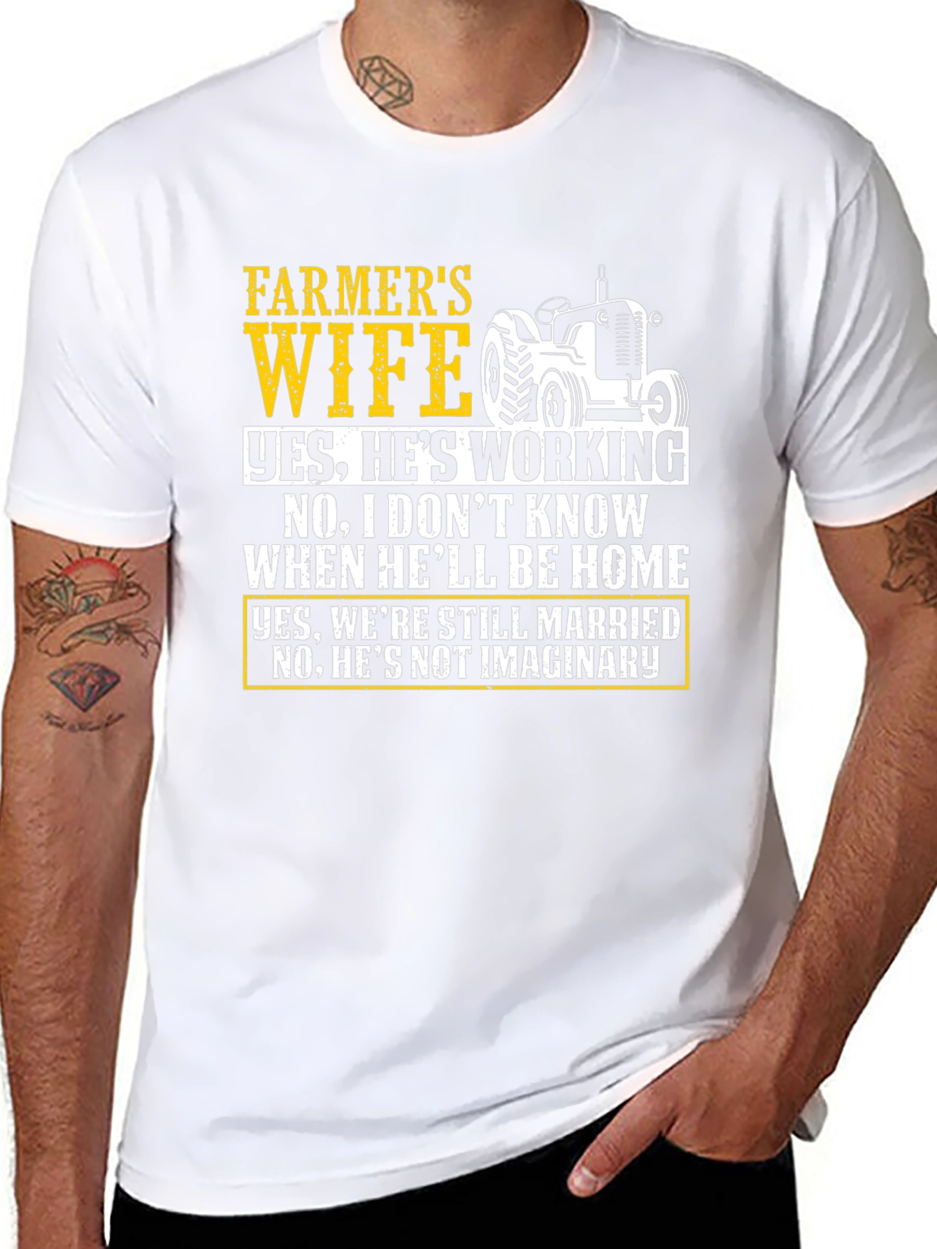 Farmers Wife Novelty Graphic T-Shirt