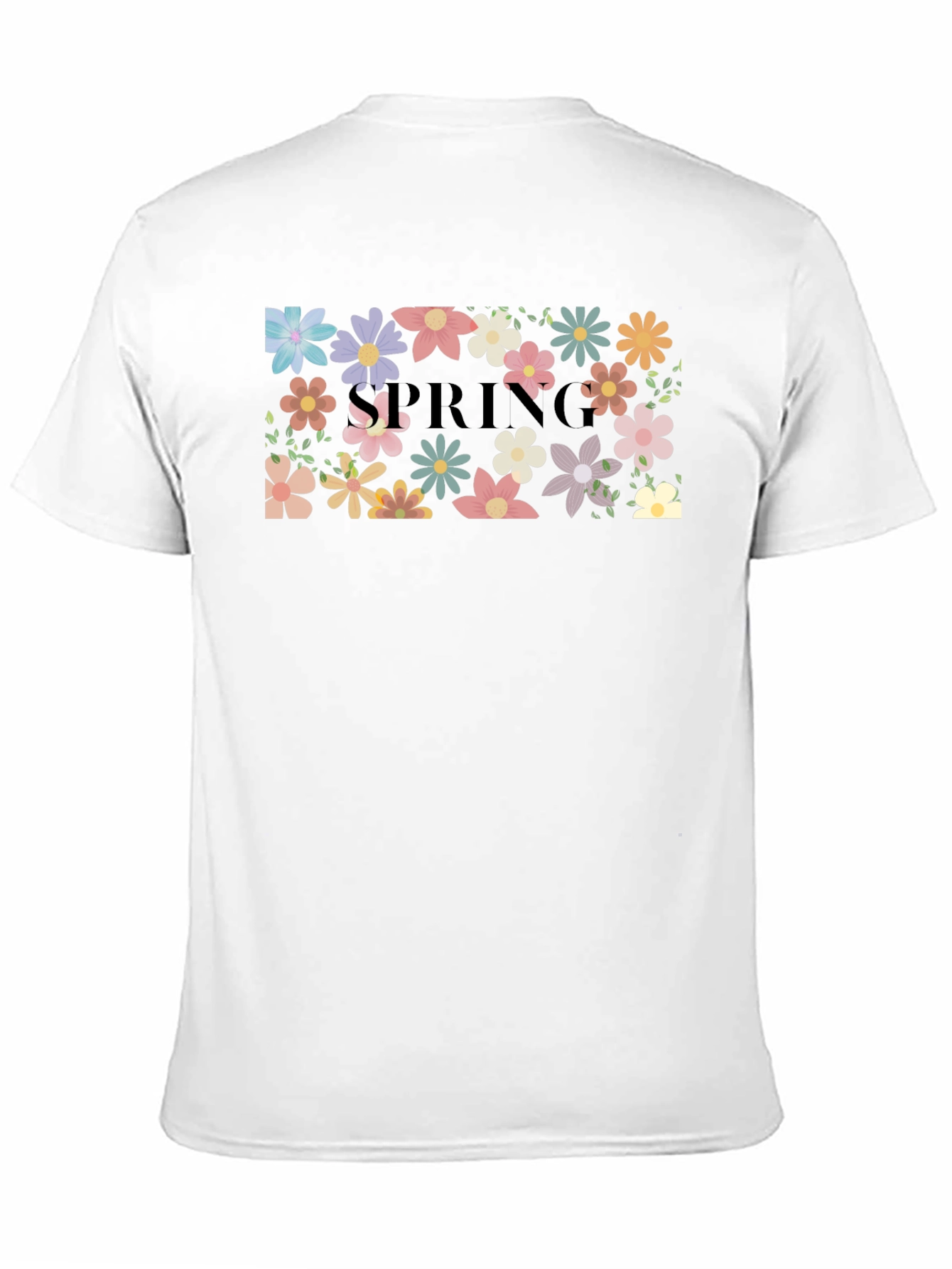 Floral Spring T-Shirt Black Casual Wear