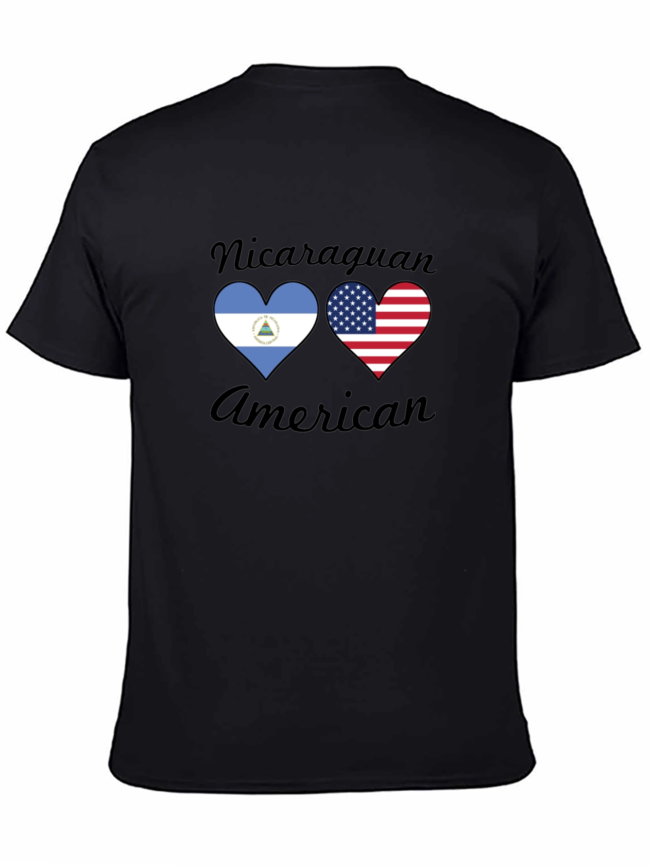 Nicaraguan American Flag Heart T-Shirt
