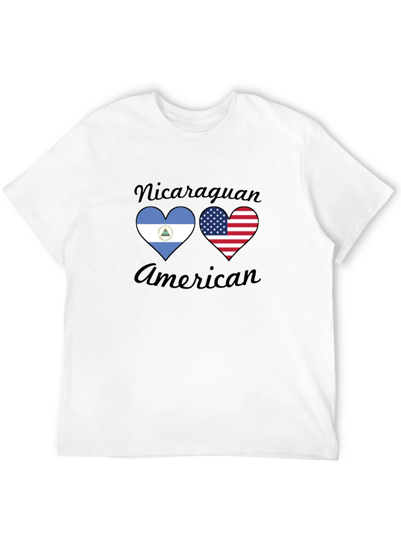 Nicaraguan American Flag Heart T-Shirt