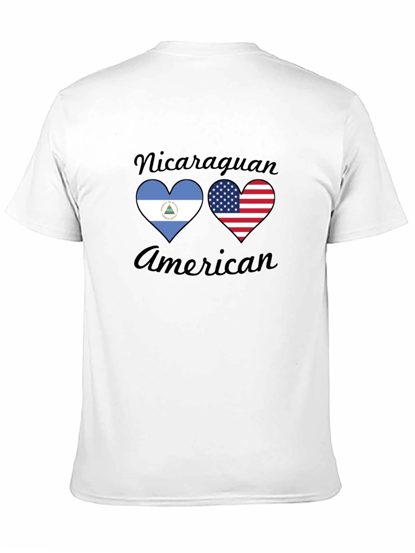 Nicaraguan American Flag Heart T-Shirt