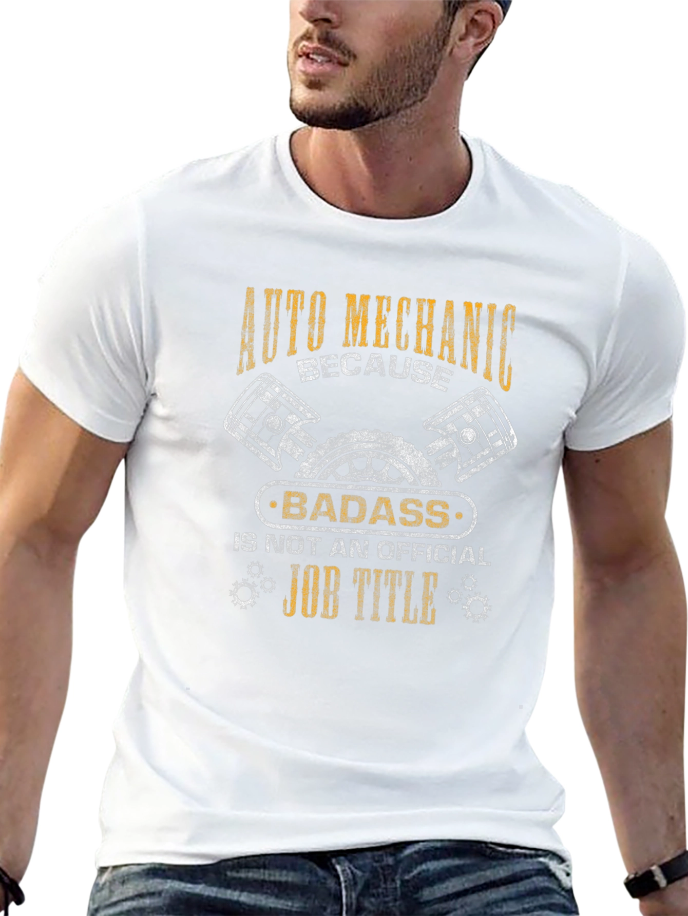 Auto Mechanic Badass Job Title Graphic T-Shirt