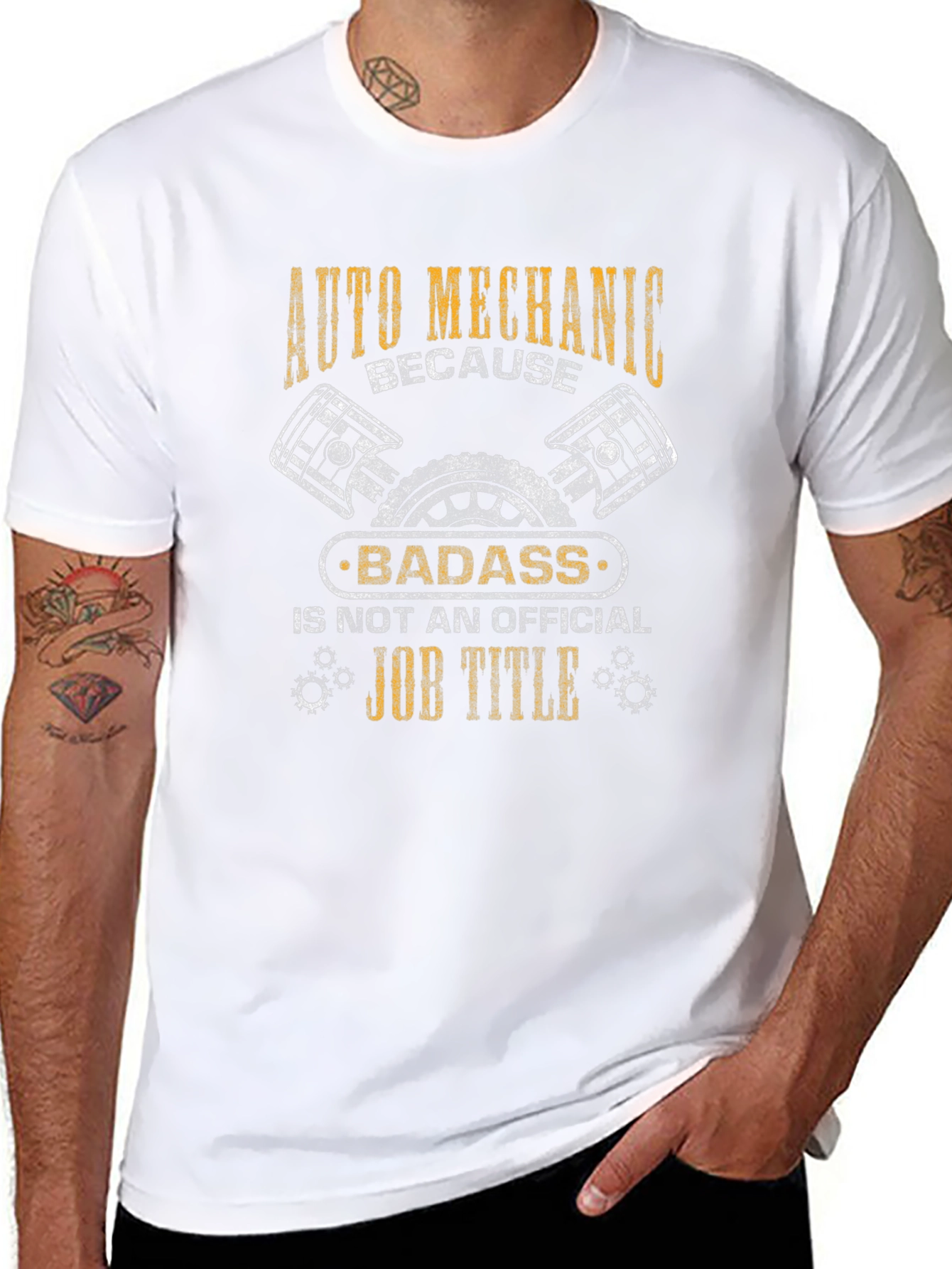 Auto Mechanic Badass Job Title Graphic T-Shirt