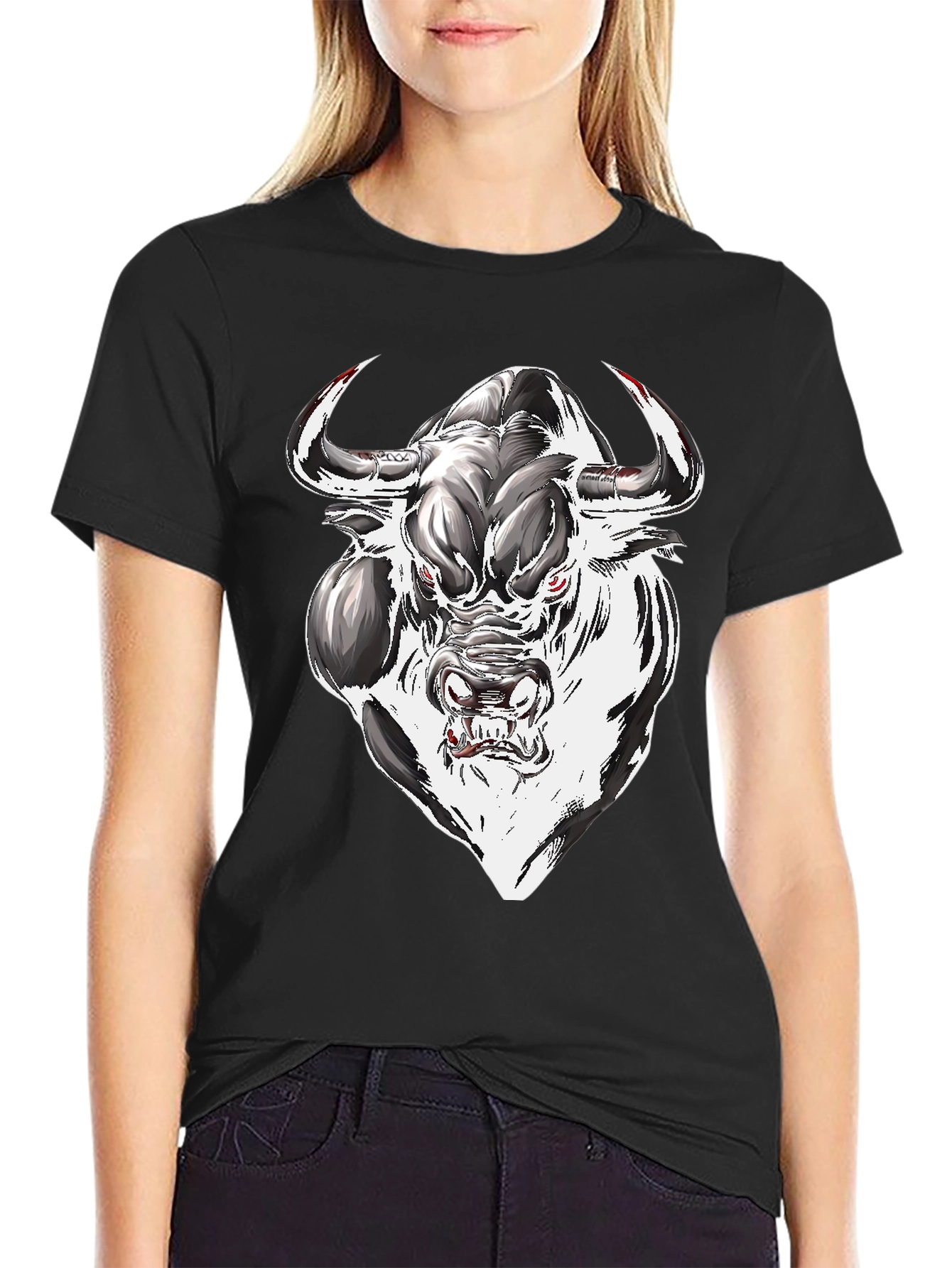 Mens Graphic Tee - Bull Design