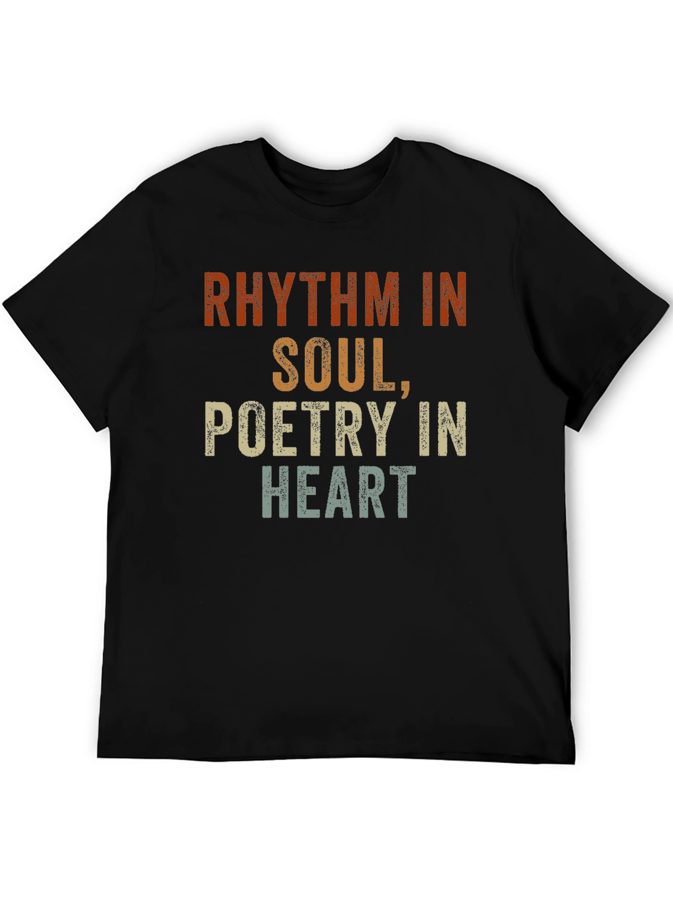 Rhythm in Soul Poetry in Heart Black T-Shirt