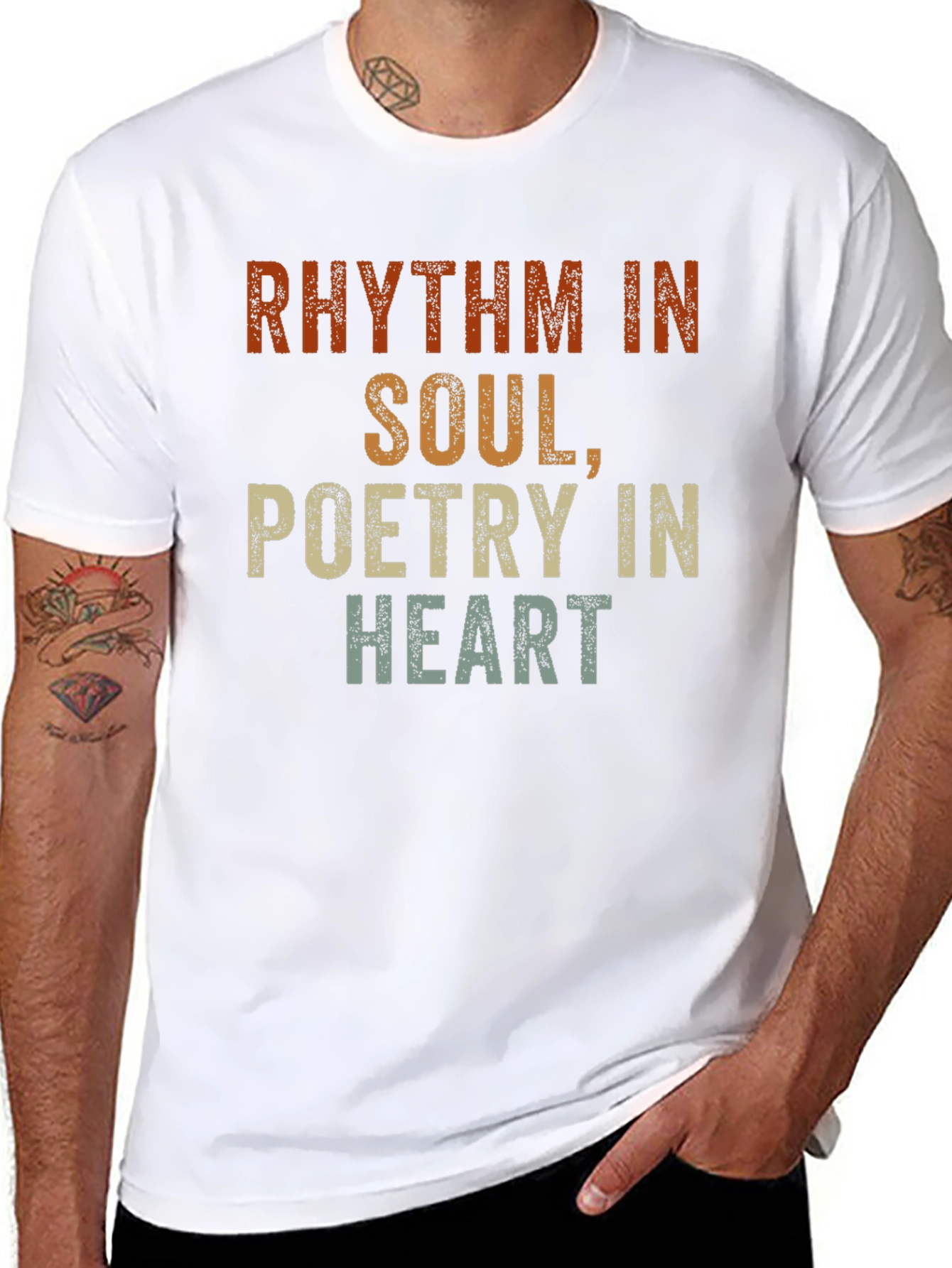 Rhythm in Soul Poetry in Heart Black T-Shirt