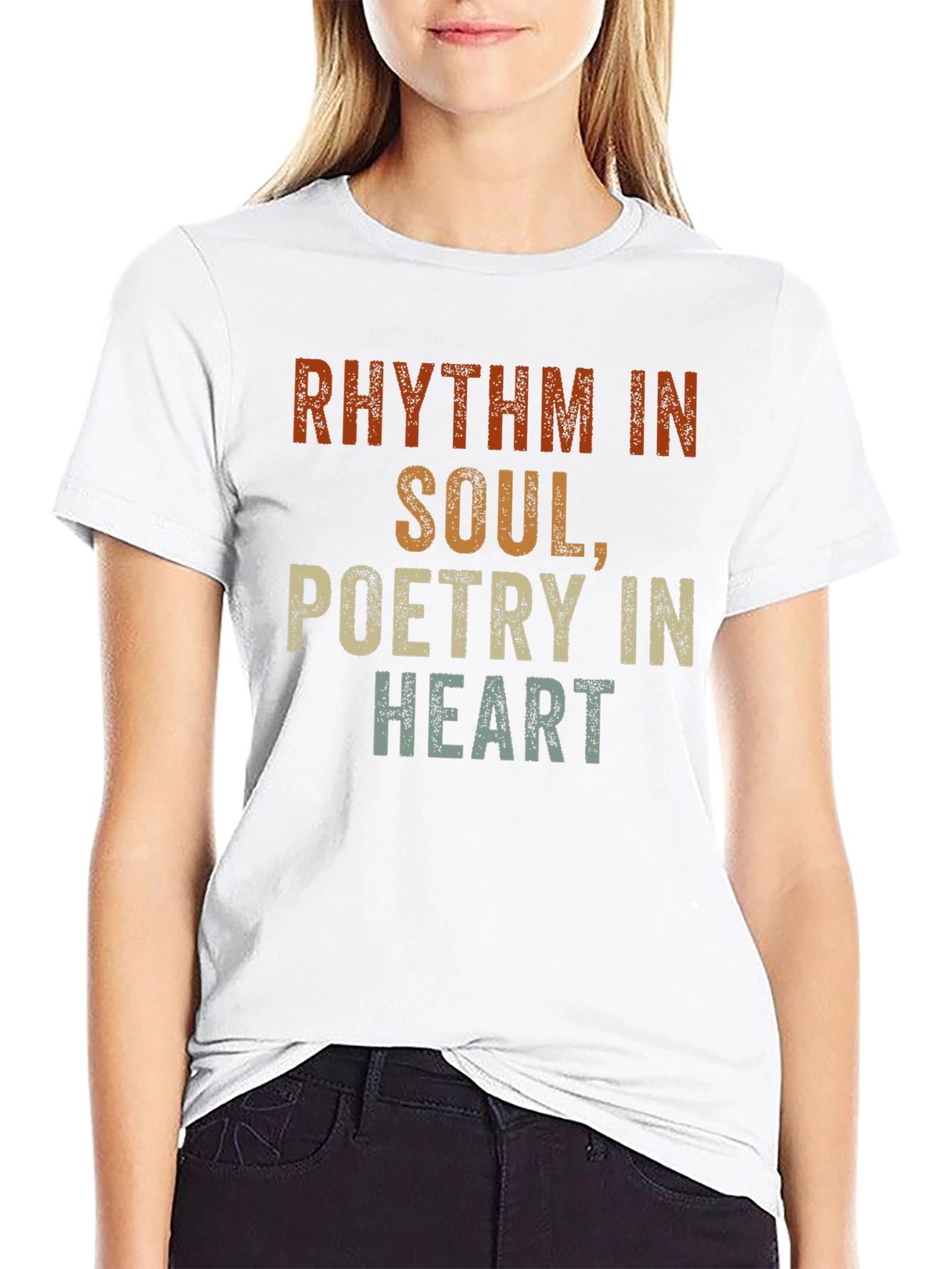 Rhythm in Soul Poetry in Heart Black T-Shirt