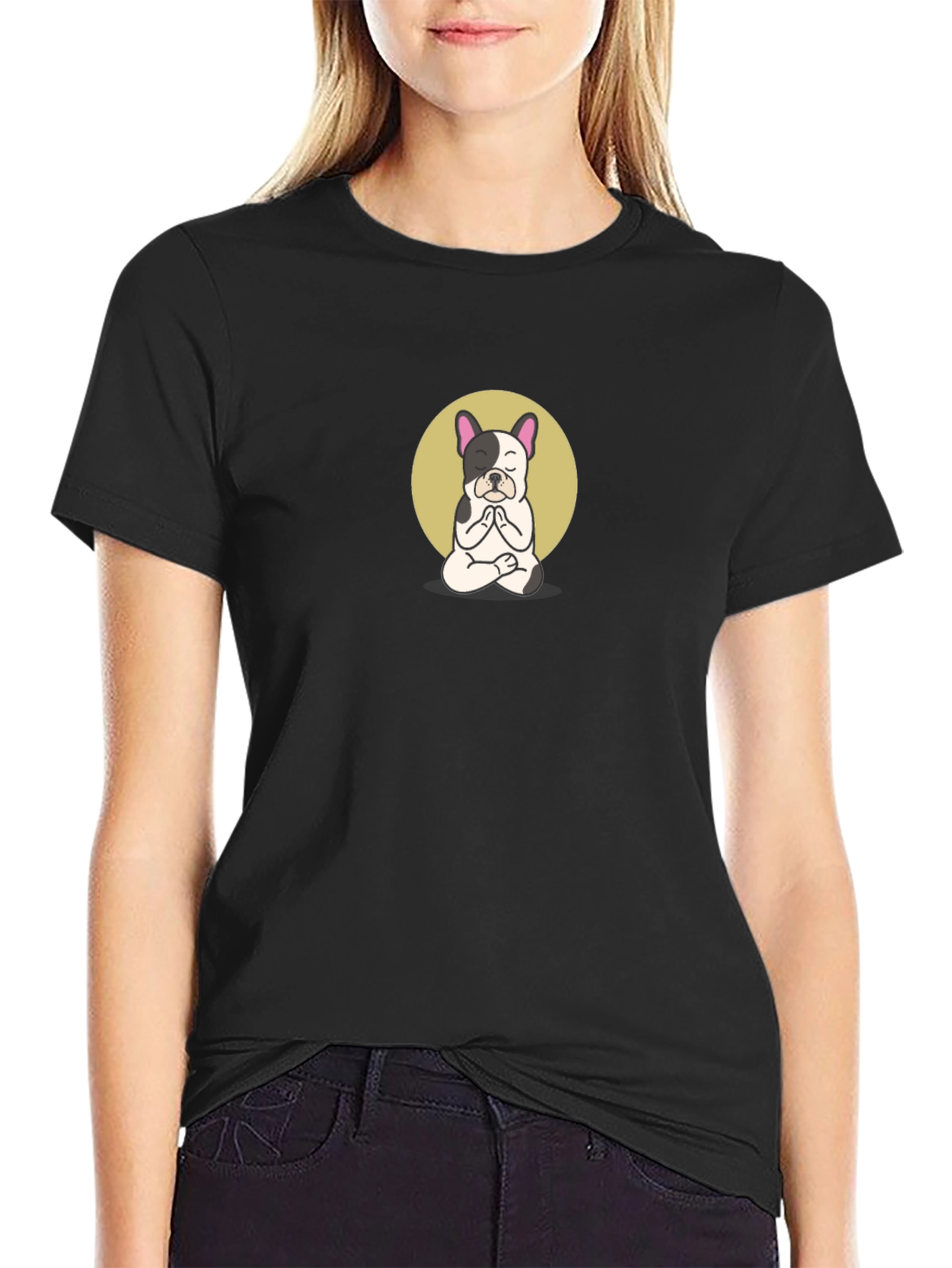 Meditating French Bulldog Graphic Tee