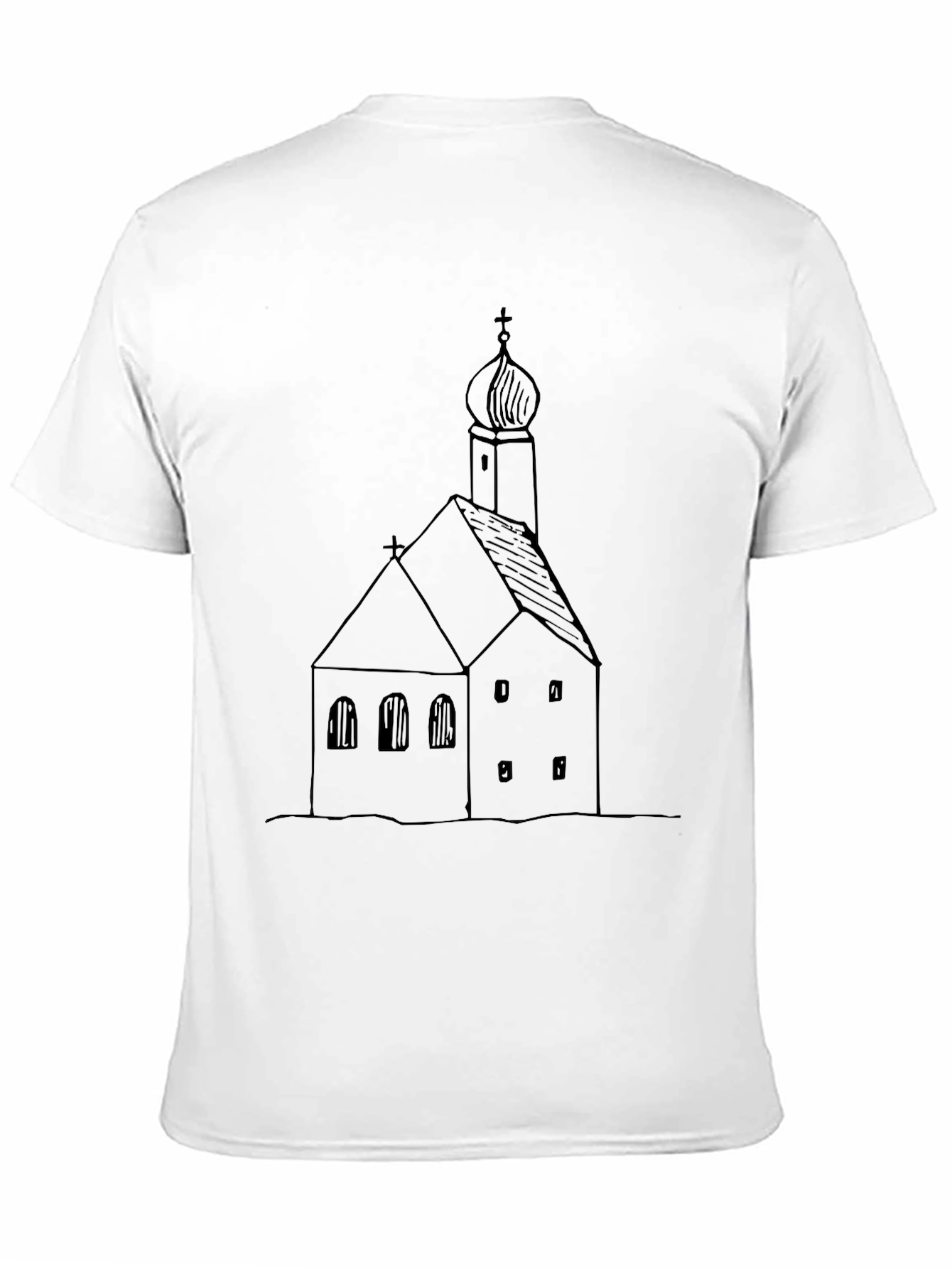 Church Sketch Black T-Shirt