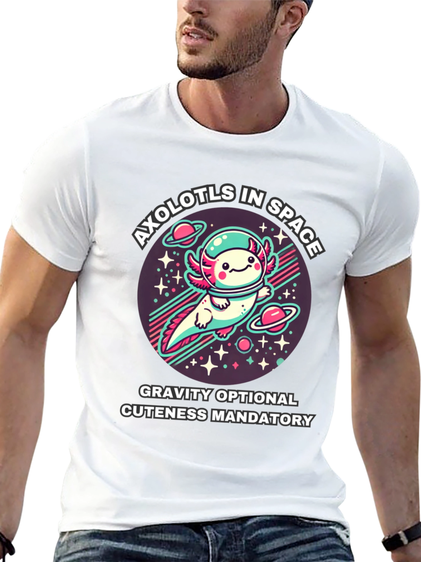 Axolotls in Space T-Shirt - Gravity Optional