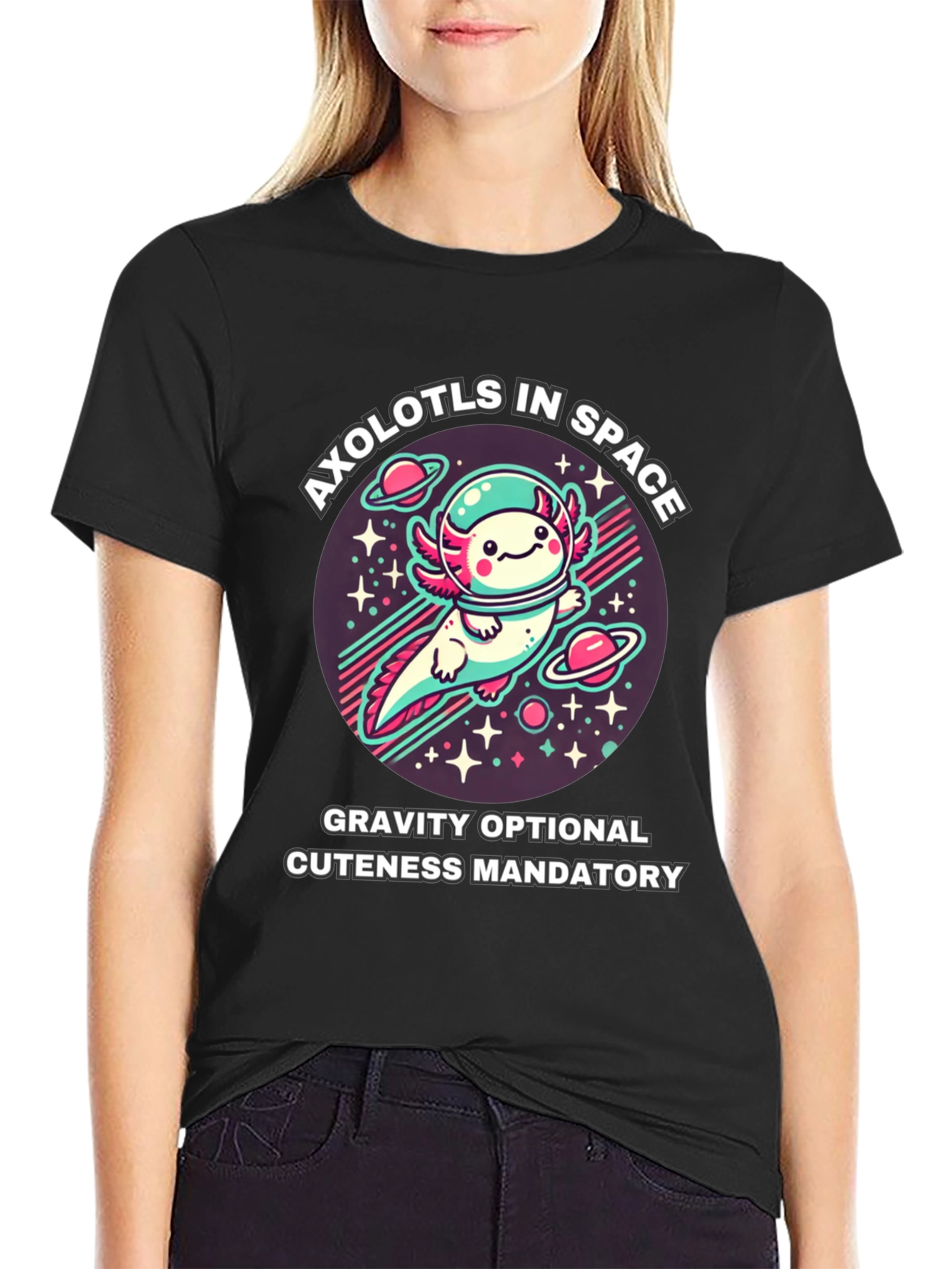 Axolotls in Space T-Shirt - Gravity Optional