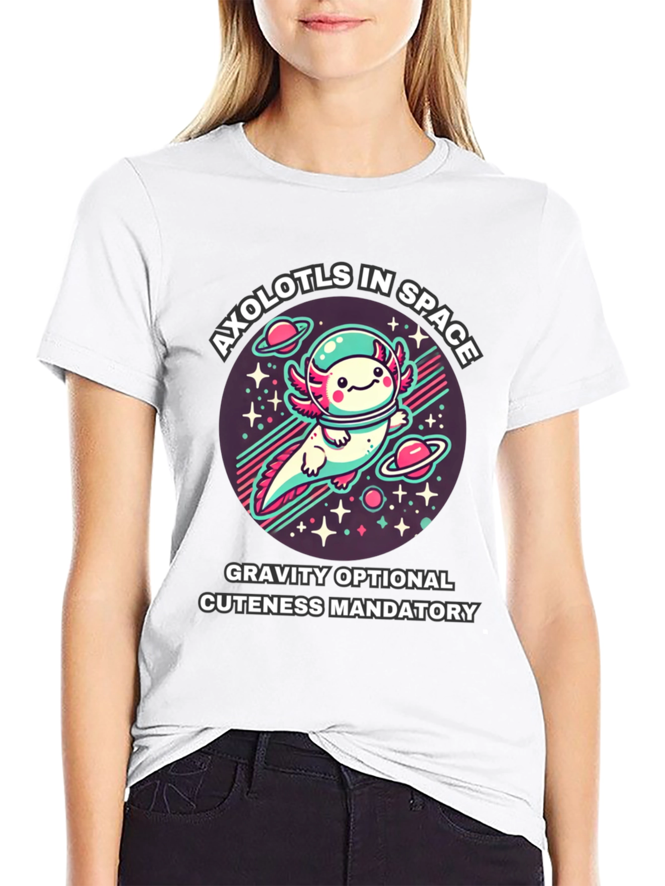 Axolotls in Space T-Shirt - Gravity Optional