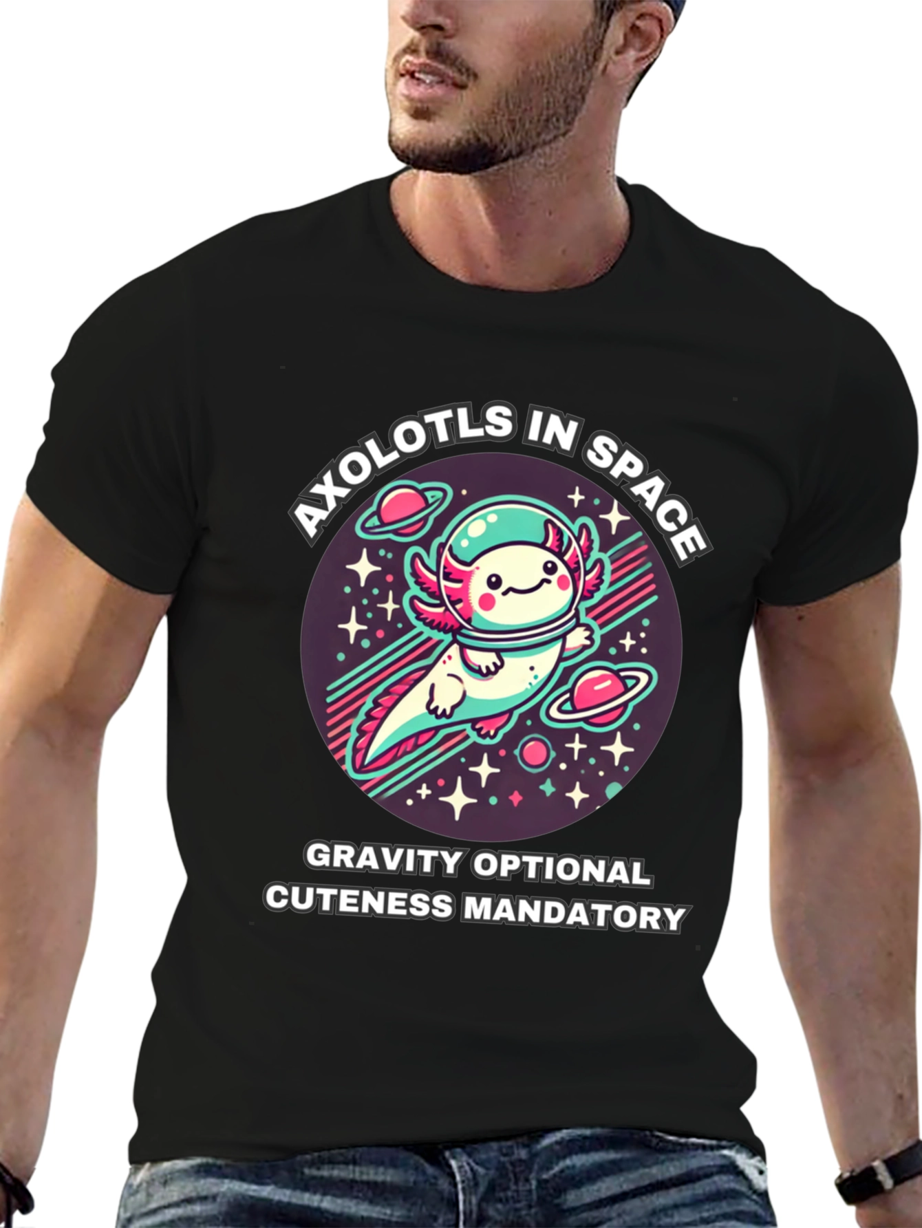 Axolotls in Space T-Shirt - Gravity Optional