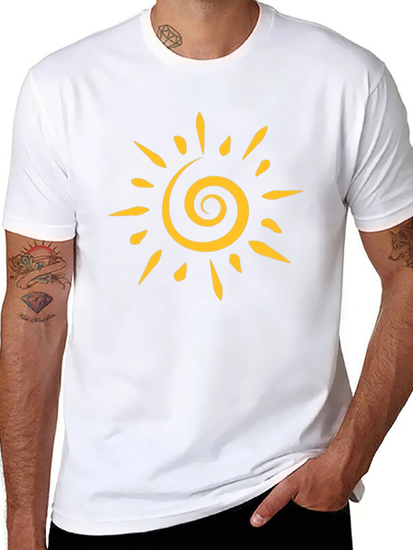 Sun Graphic Tee - Casual Black T-Shirt
