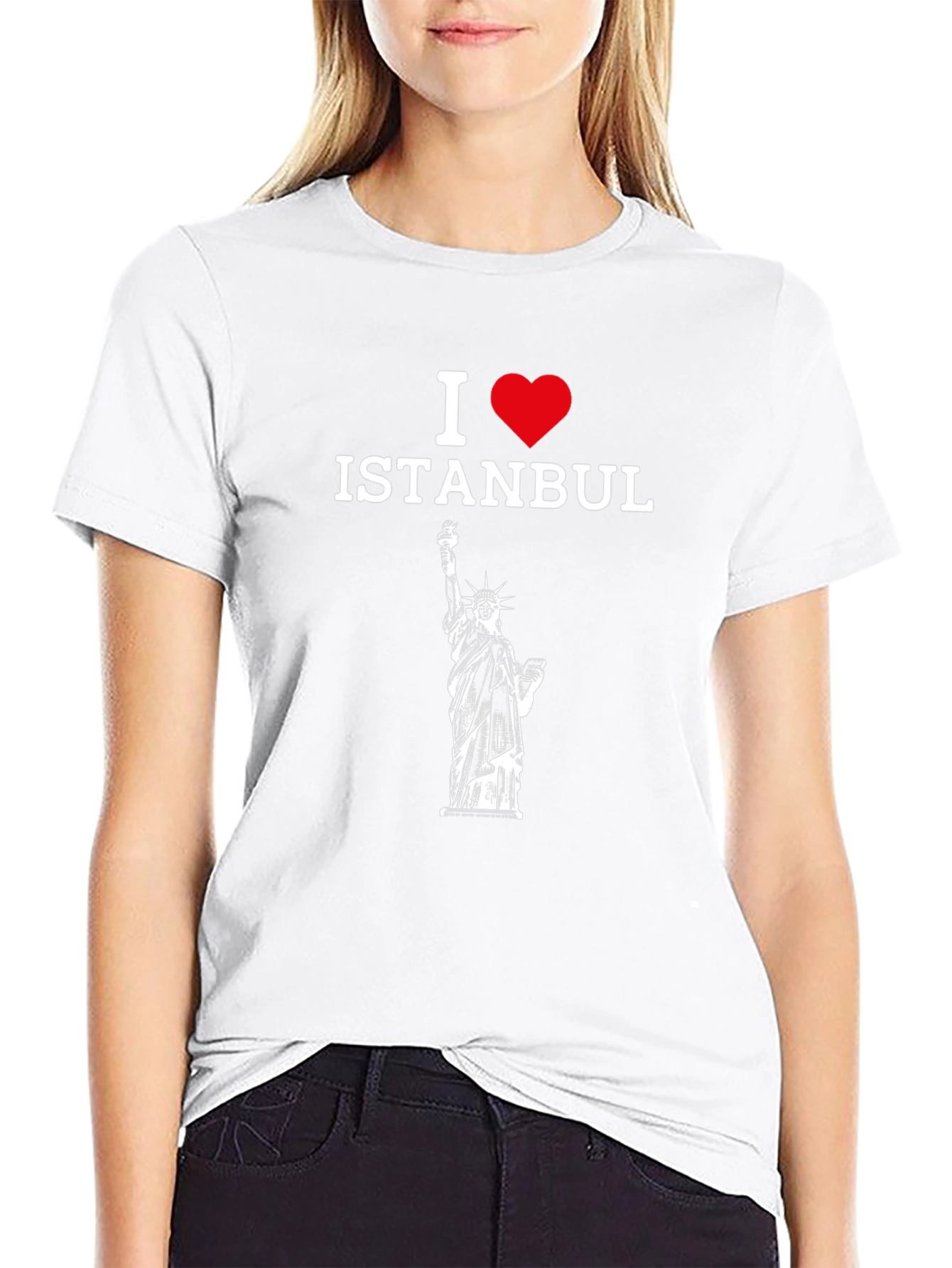I Love Istanbul T-Shirt - Statue of Liberty Design