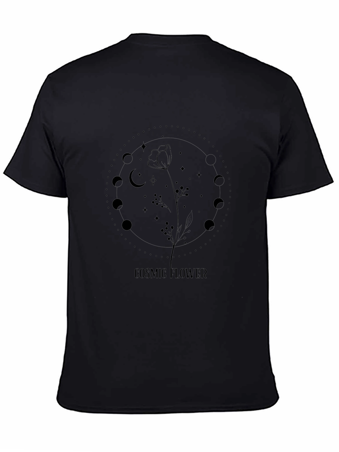 Cosmic Flower Black Graphic Tee