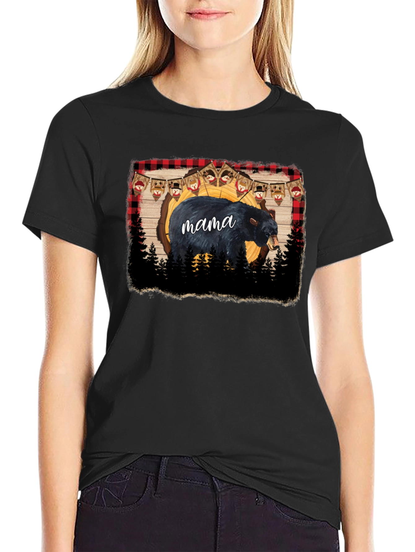 Mama Bear Graphic Tee - Black