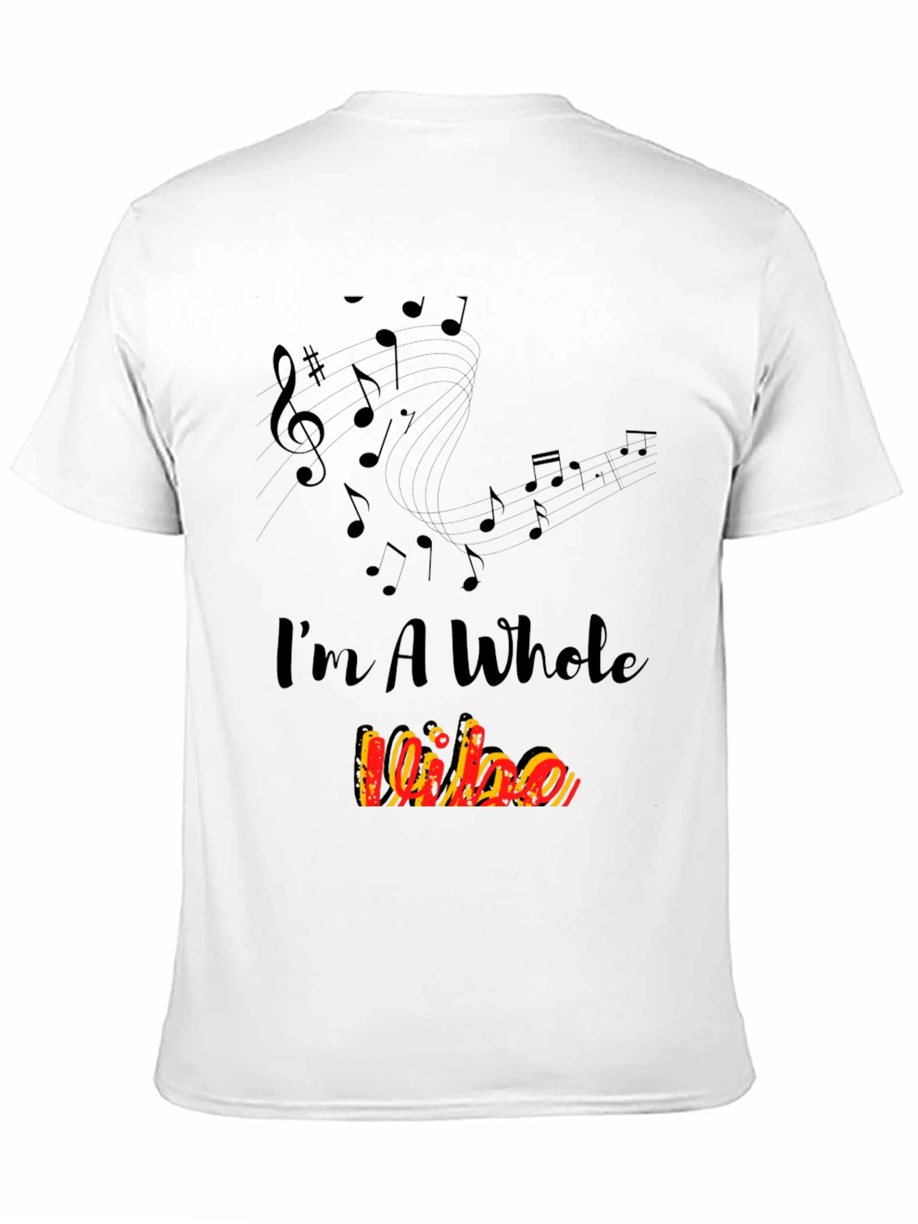 Im A Whole Vibe Music Notes Black T-Shirt