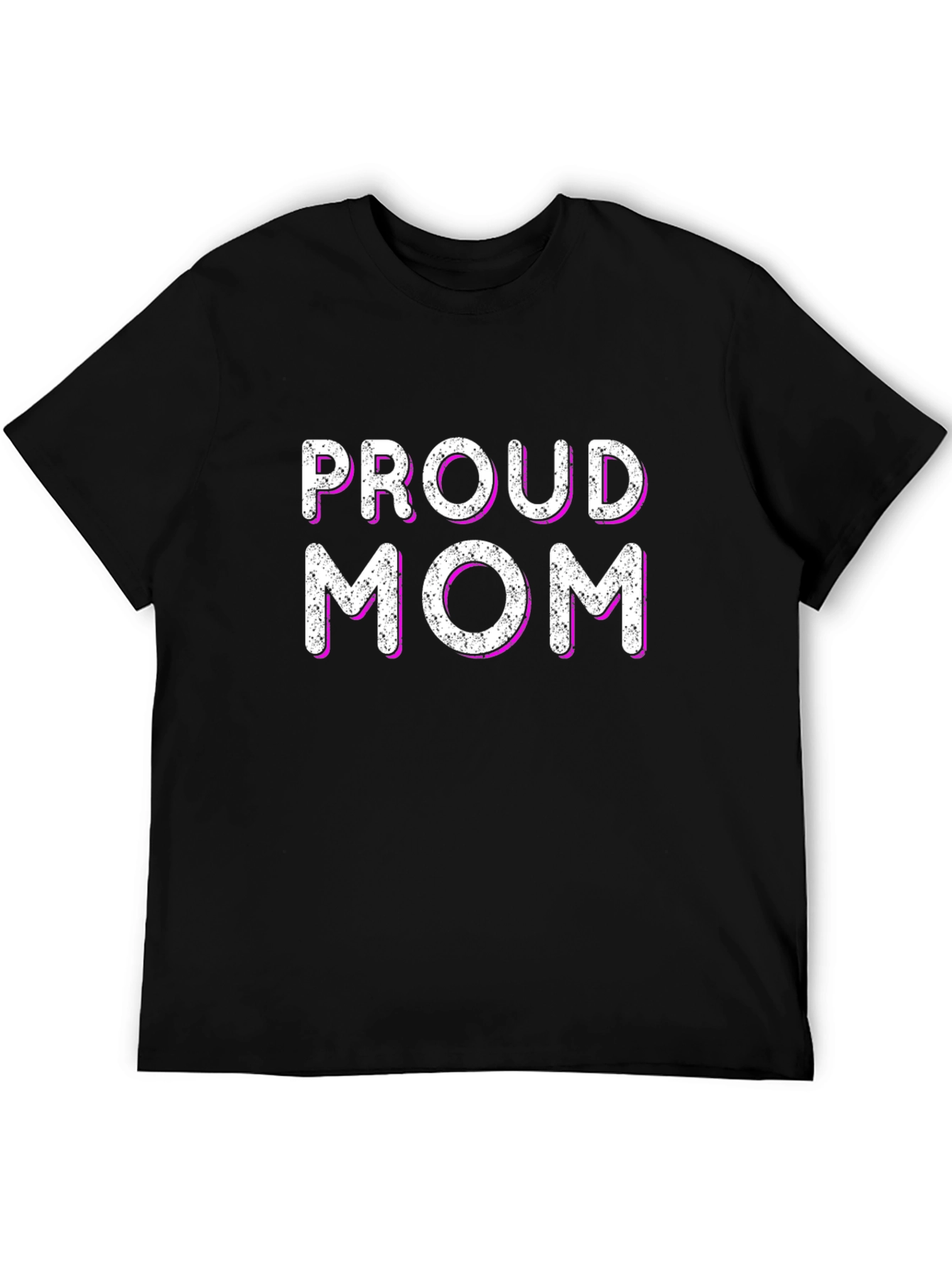 Proud Mom Graphic T-Shirt - Black Cotton Blend