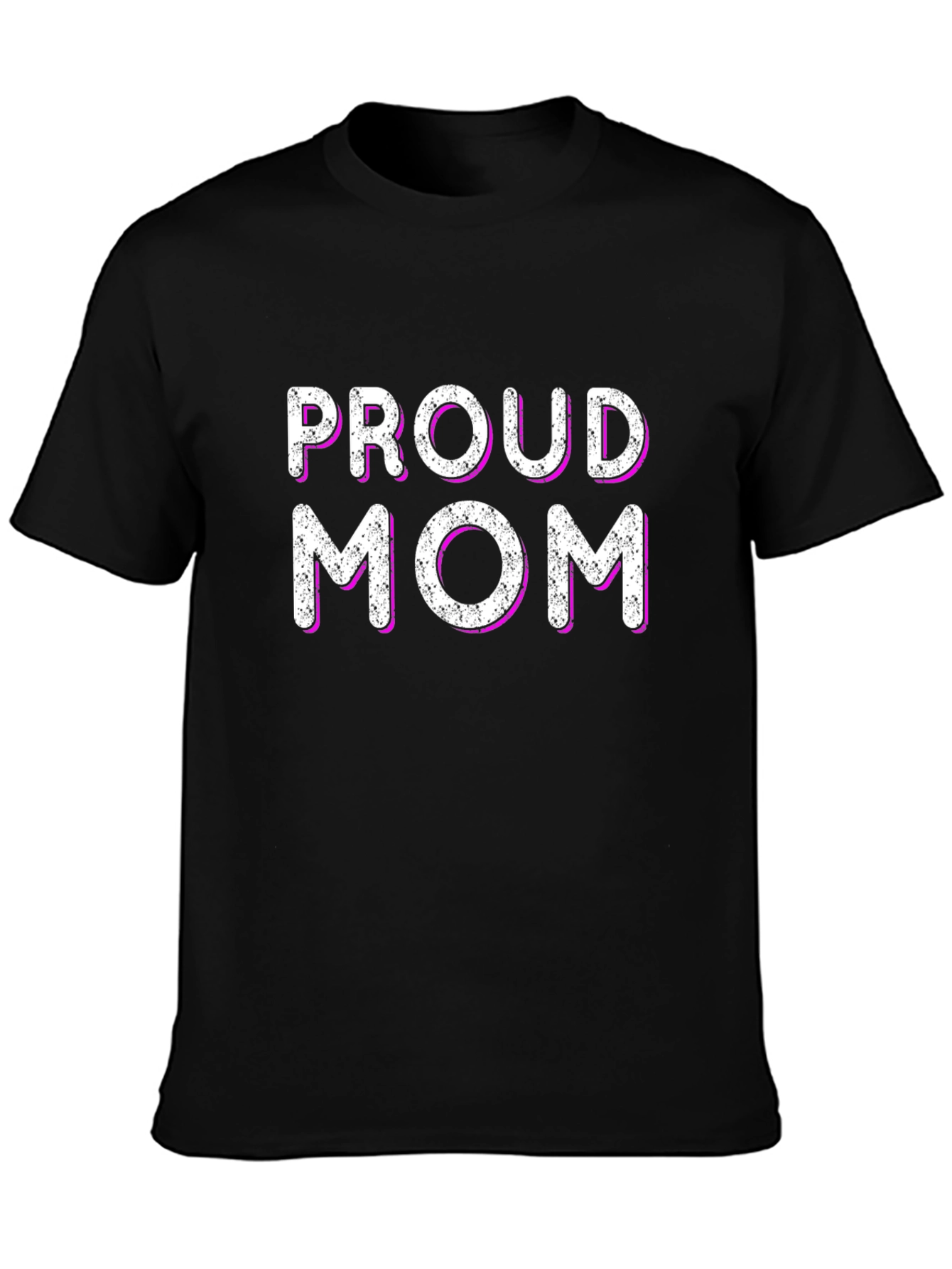 Proud Mom Graphic T-Shirt - Black Cotton Blend