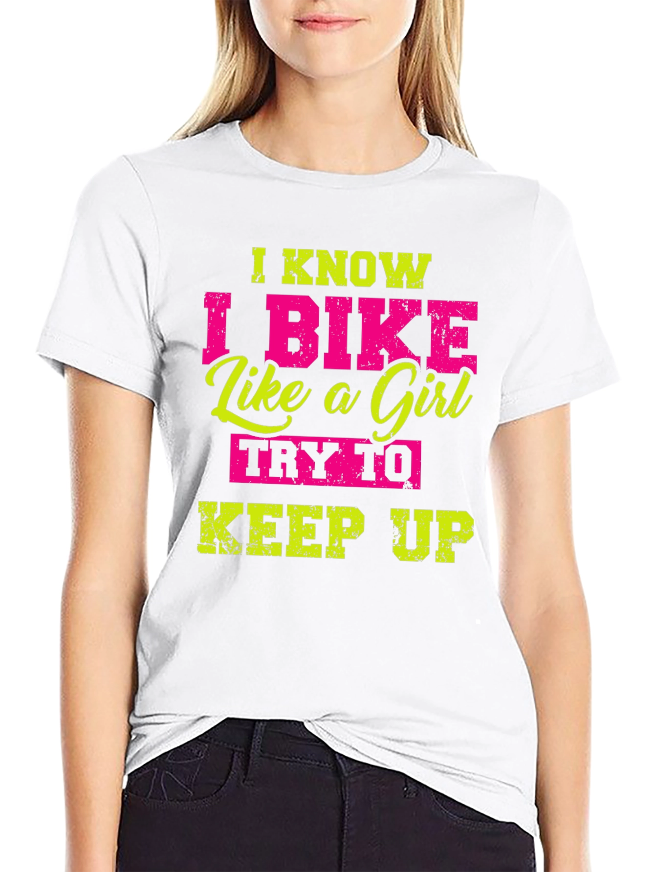 I Know I Bike Like a Girl Funny T-Shirt