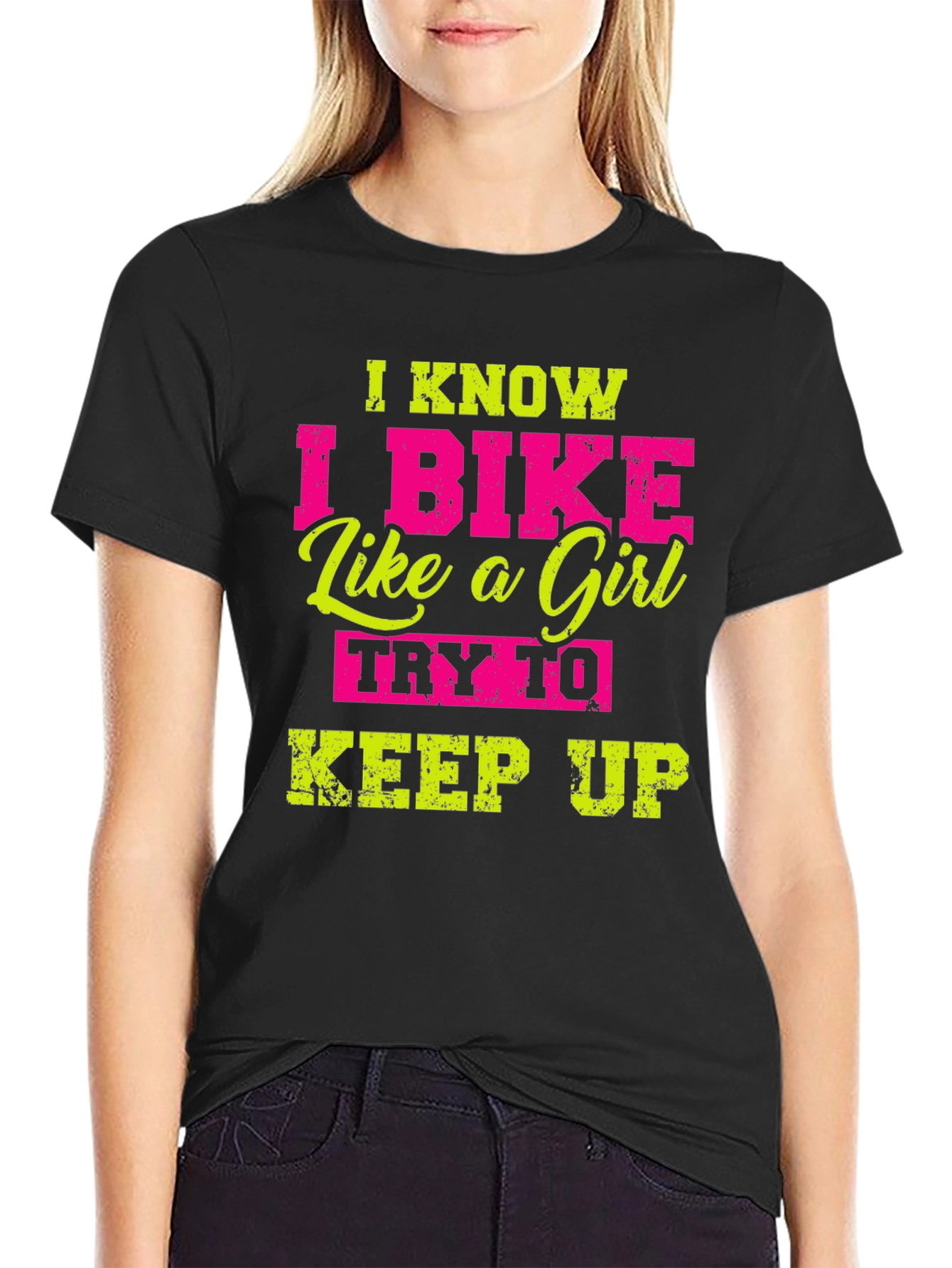 I Know I Bike Like a Girl Funny T-Shirt