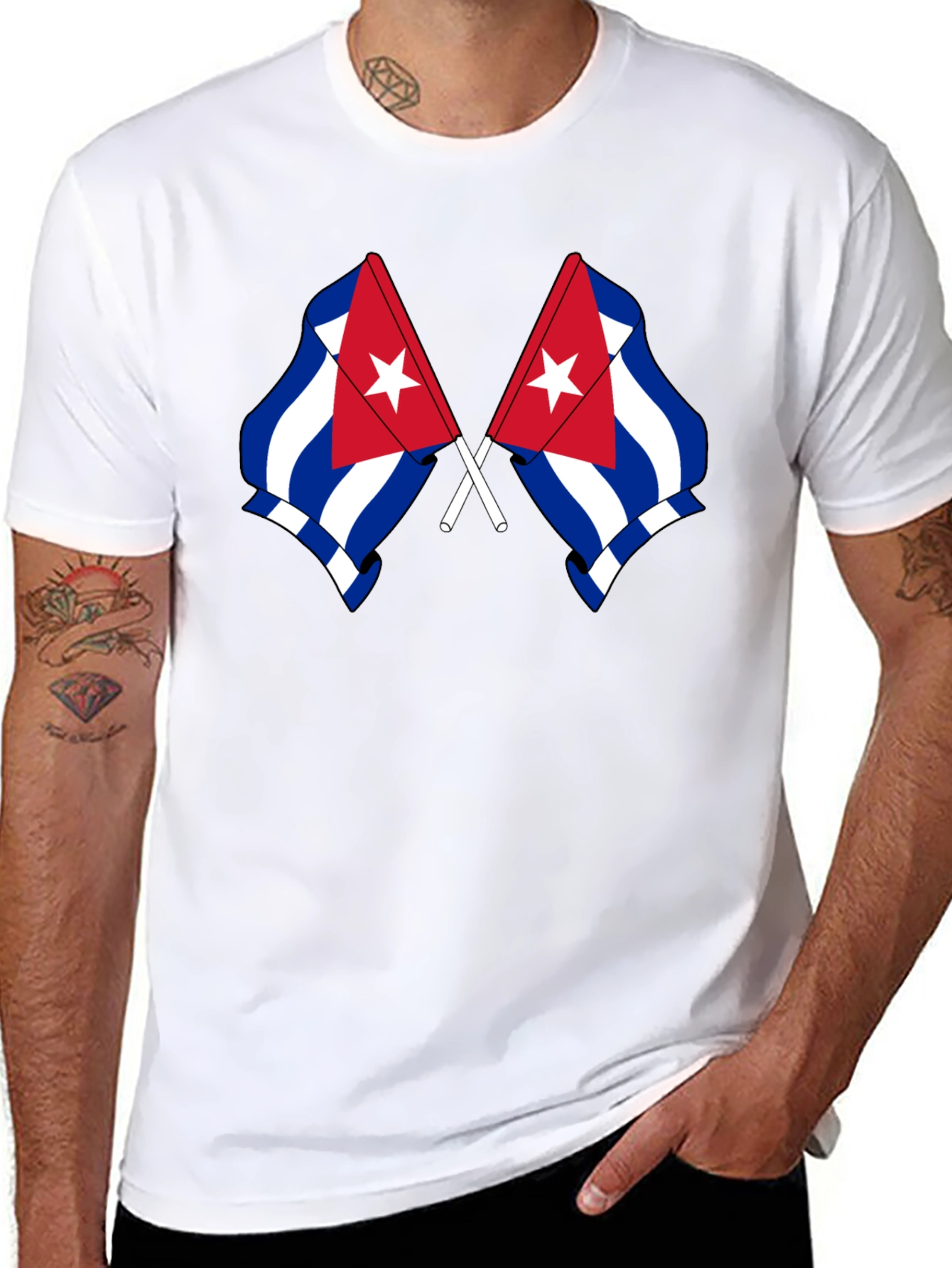 Cuban Flag Graphic Tee - Stylish & Patriotic