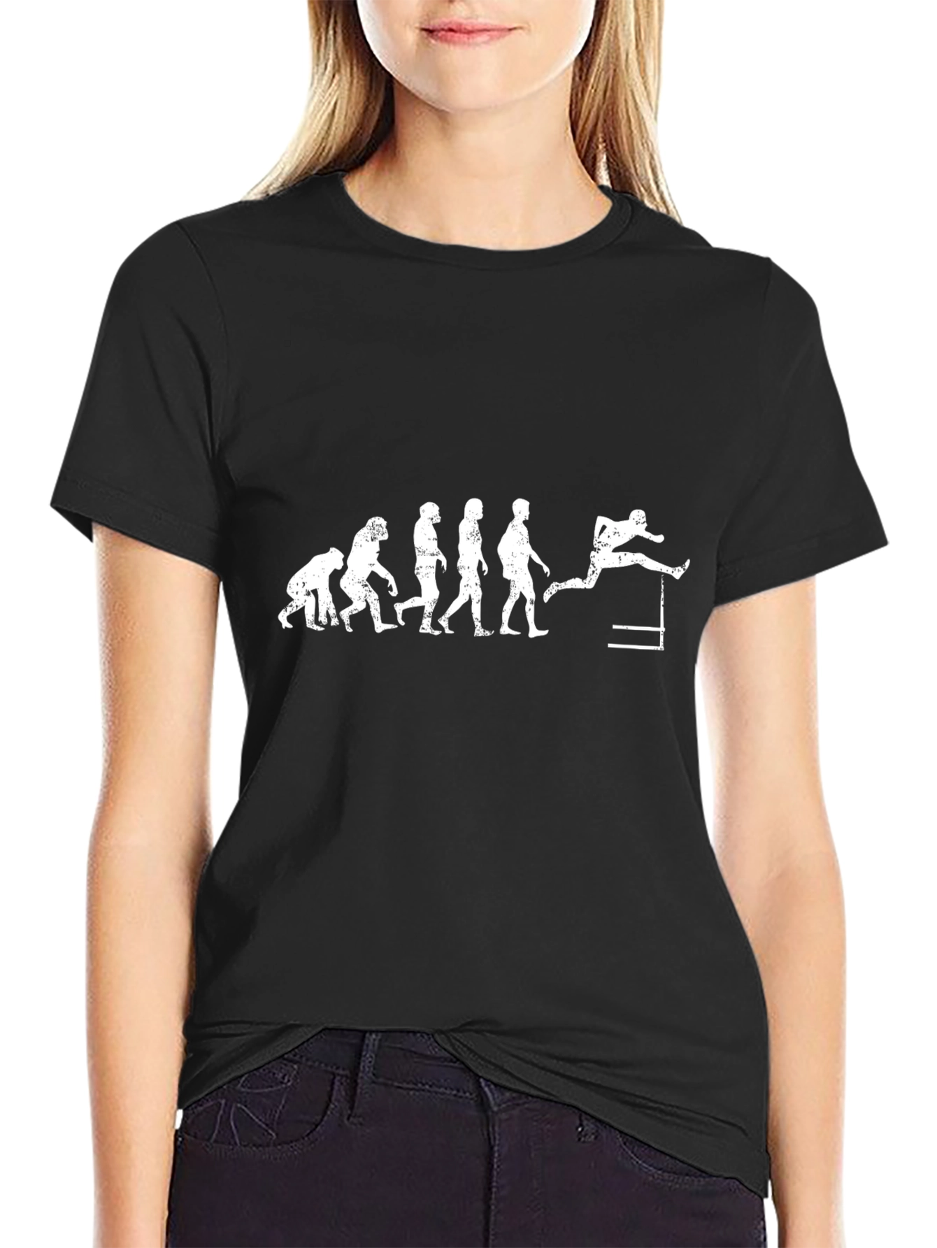 Evolution of Hurdler Graphic T-Shirt - Black