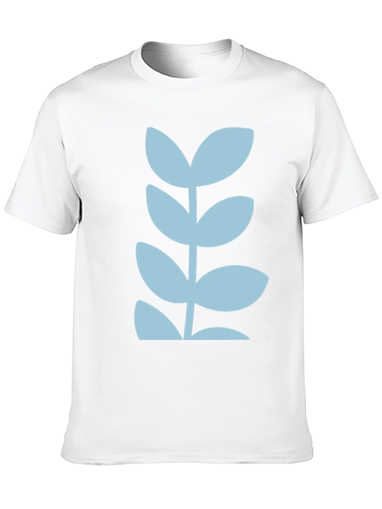 Modern Leaf Design Black T-Shirt