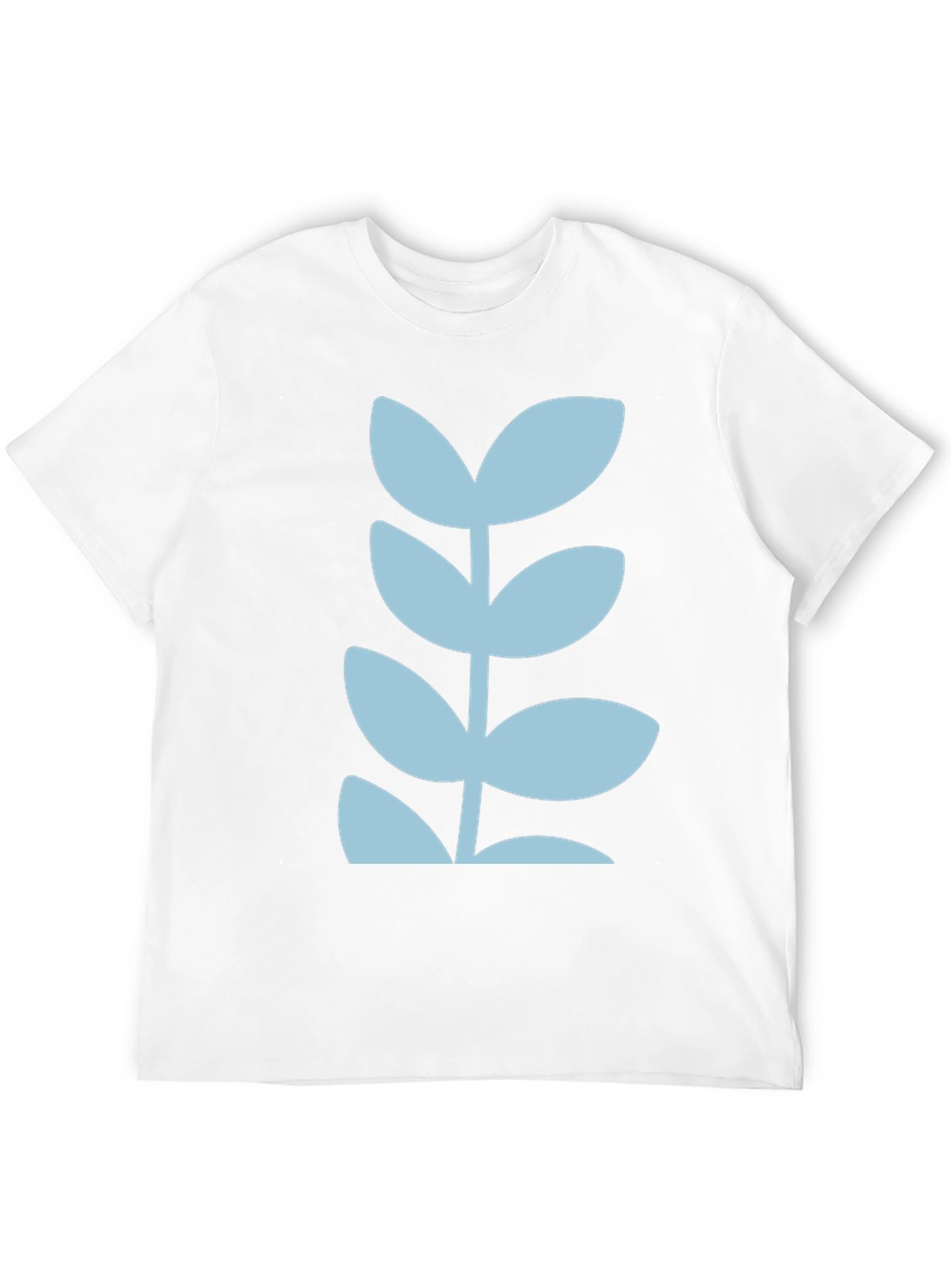 Modern Leaf Design Black T-Shirt