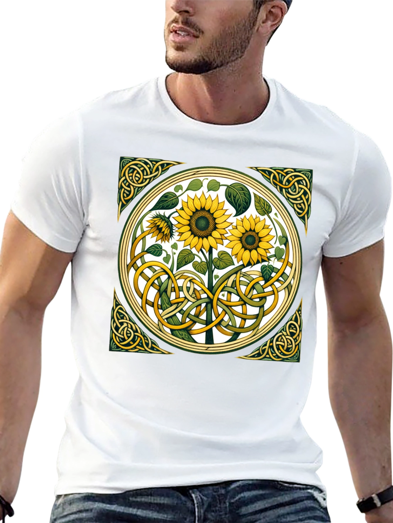 Celtic Sunflower Graphic T-Shirt - Stylish Comfort
