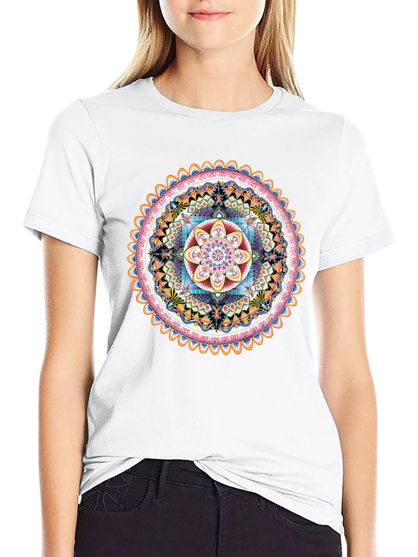 Vibrant Mandala Graphic Tee - Spiritual Style