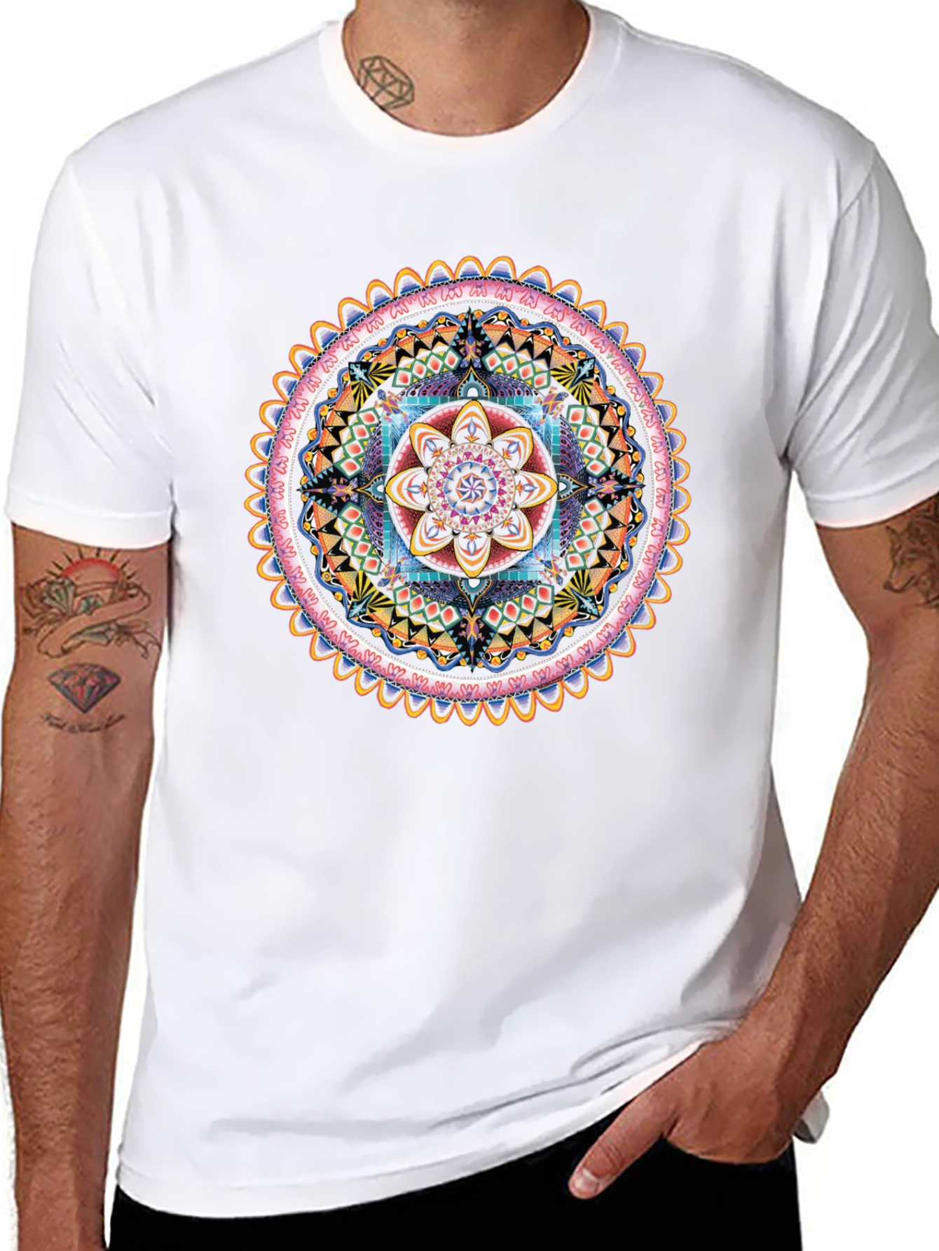 Vibrant Mandala Graphic Tee - Spiritual Style