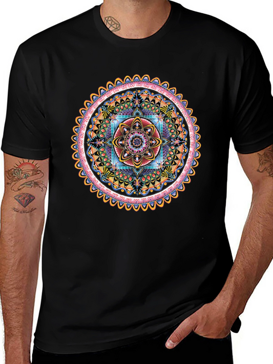 Vibrant Mandala Graphic Tee - Spiritual Style