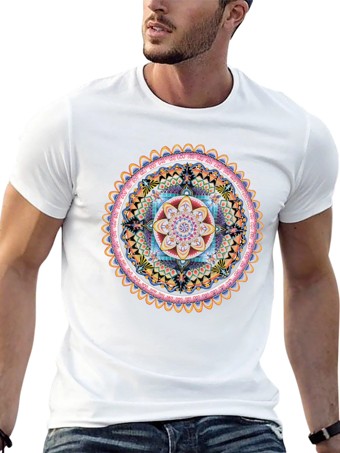 Vibrant Mandala Graphic Tee - Spiritual Style