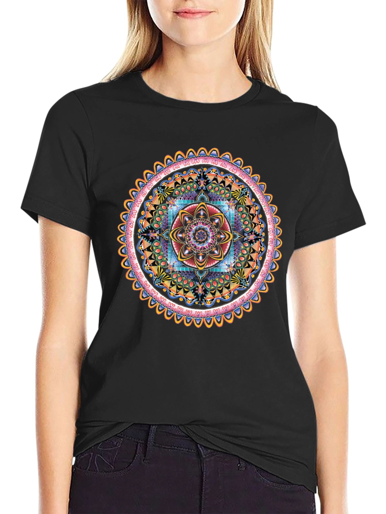 Vibrant Mandala Graphic Tee - Spiritual Style