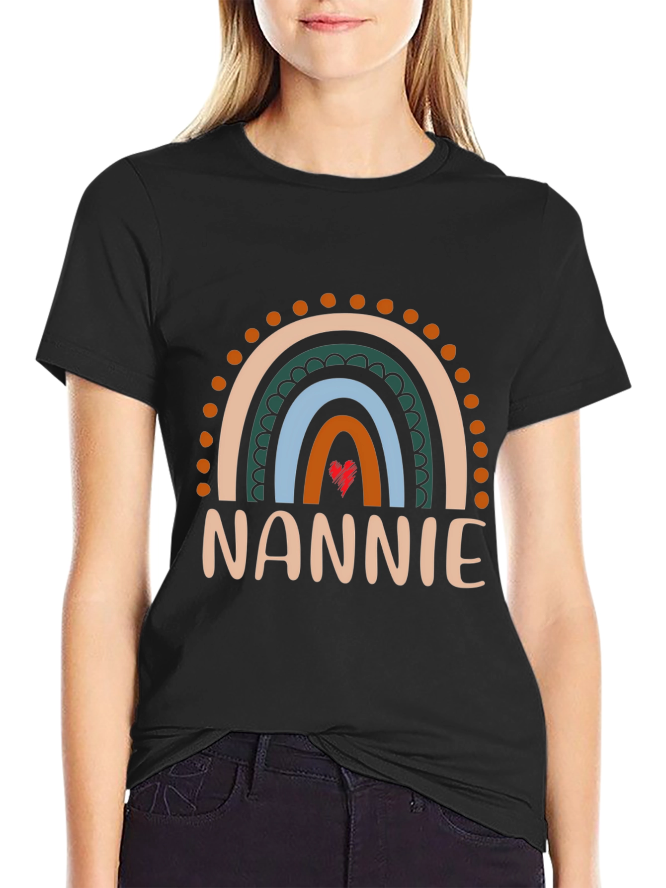 Nannie Rainbow Graphic T-Shirt - Black