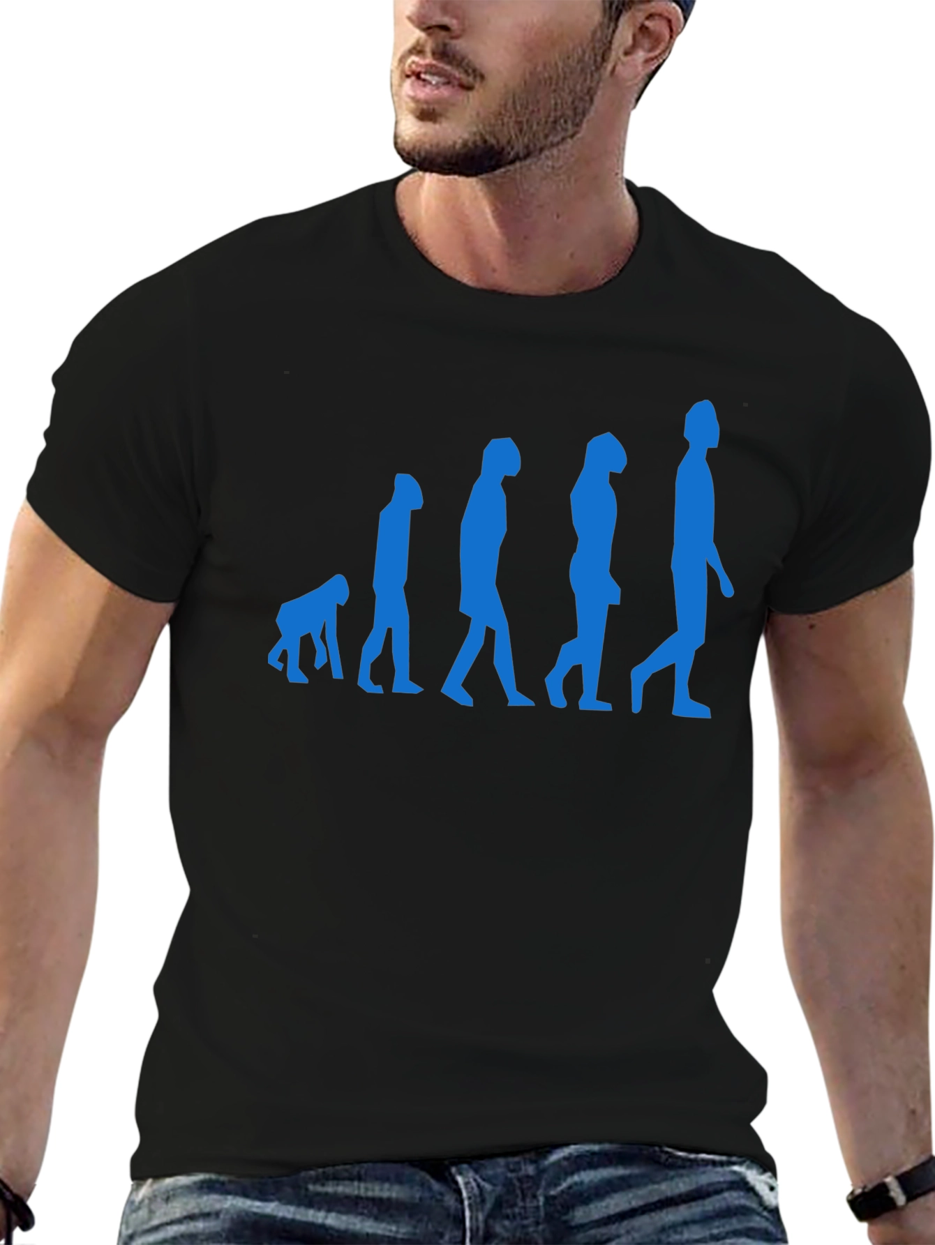 Evolution of Man Black Graphic Tee