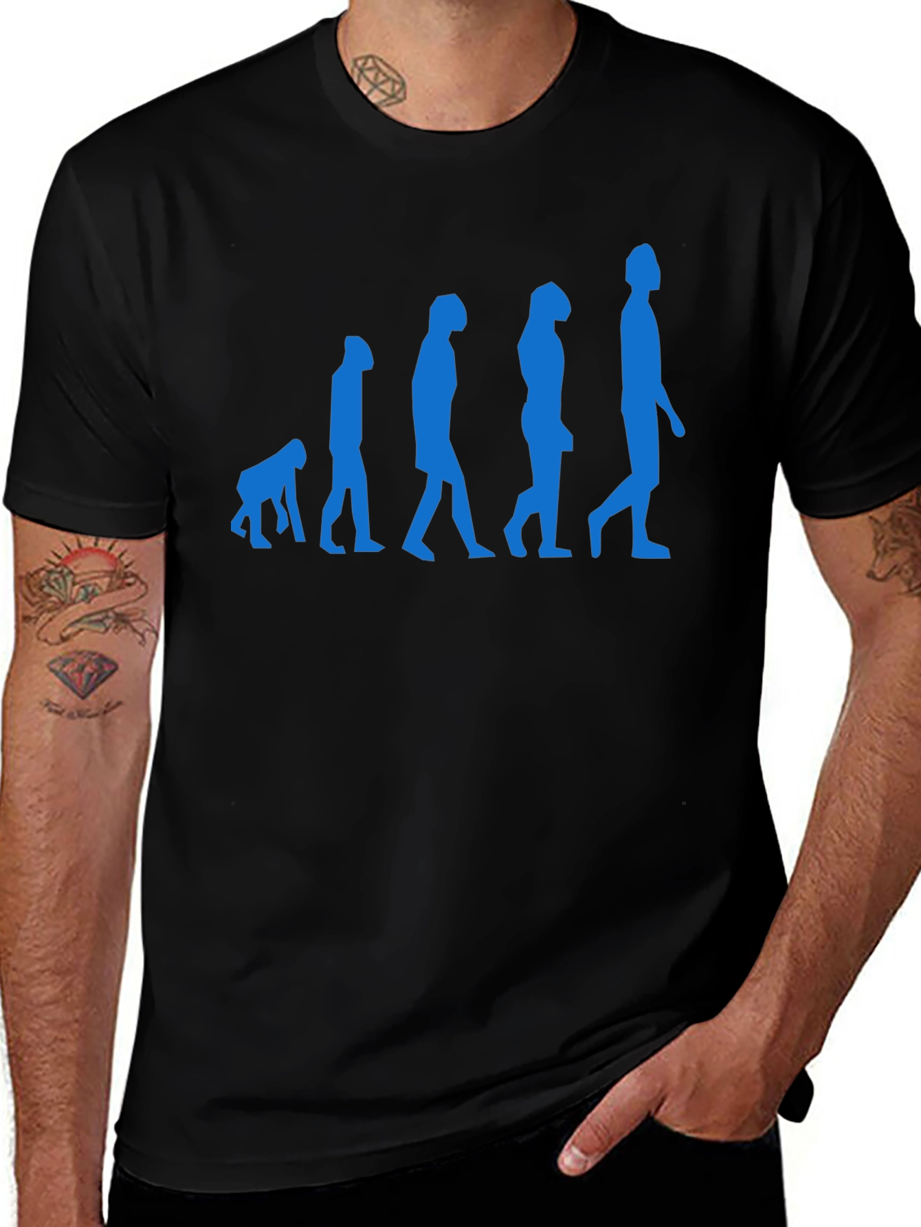 Evolution of Man Black Graphic Tee