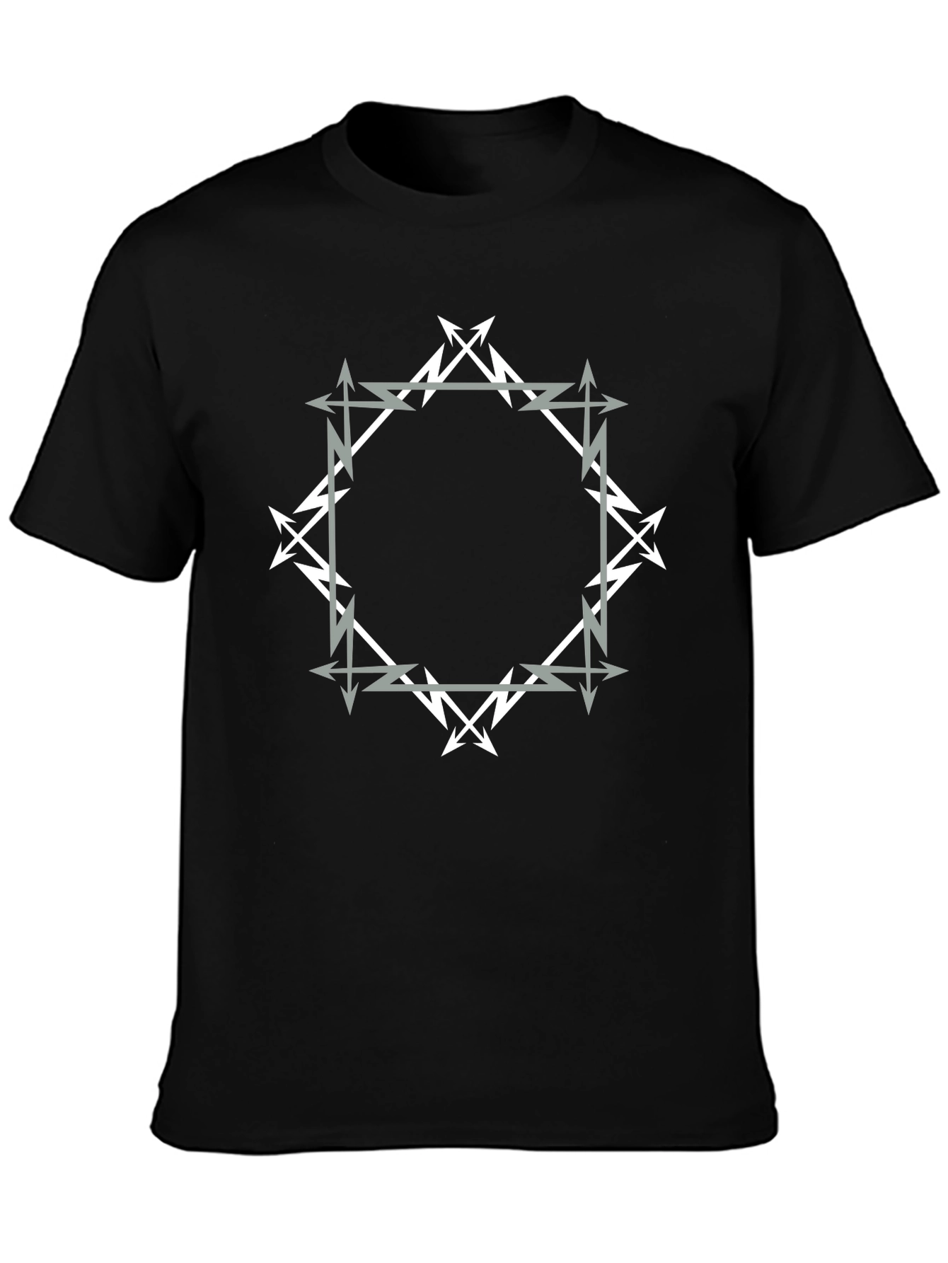Geometric Arrow Graphic Black T-Shirt