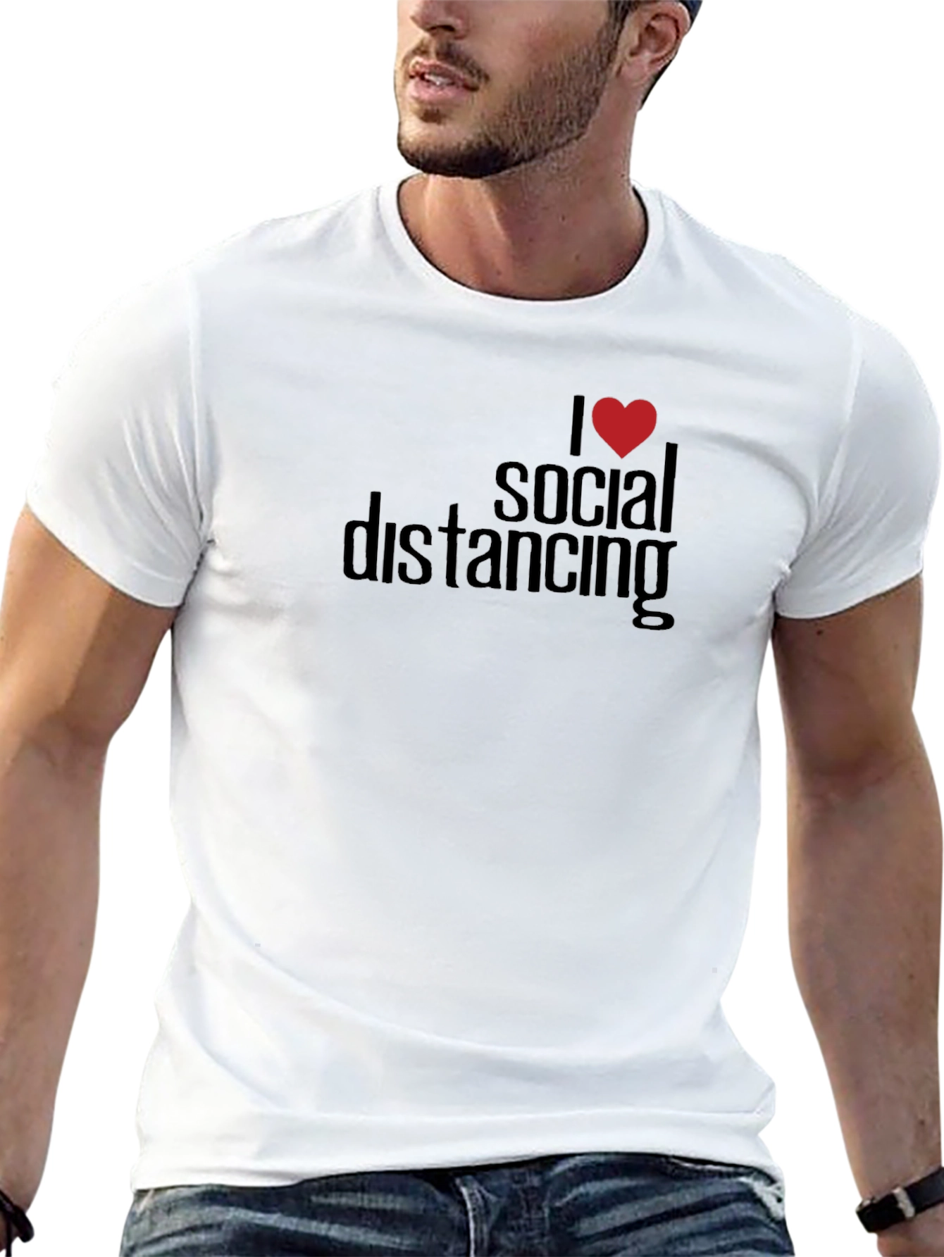 I Heart Social Distancing Black T-Shirt