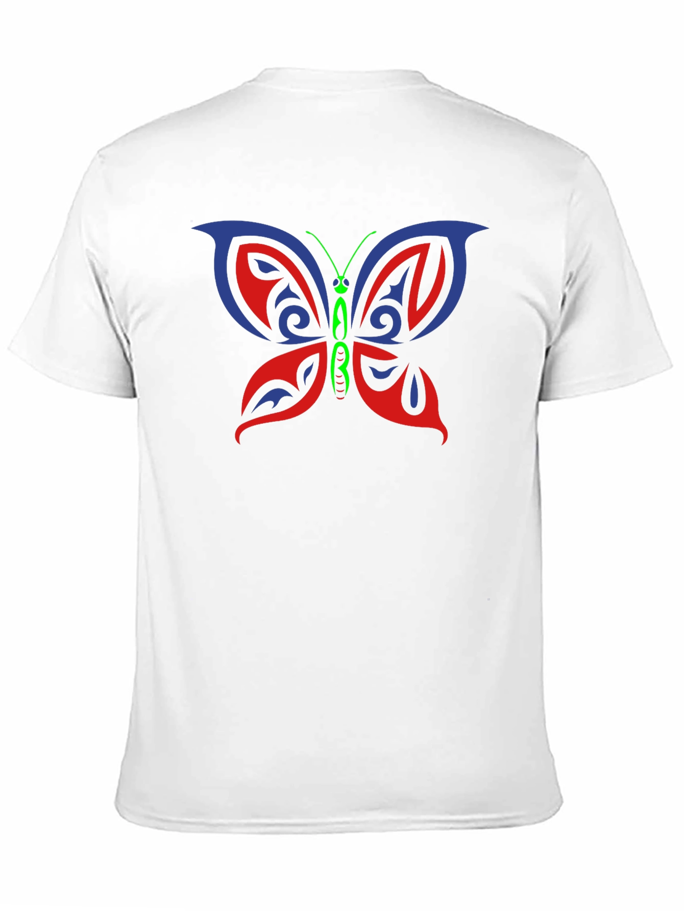 Tribal Butterfly Graphic Black T-Shirt
