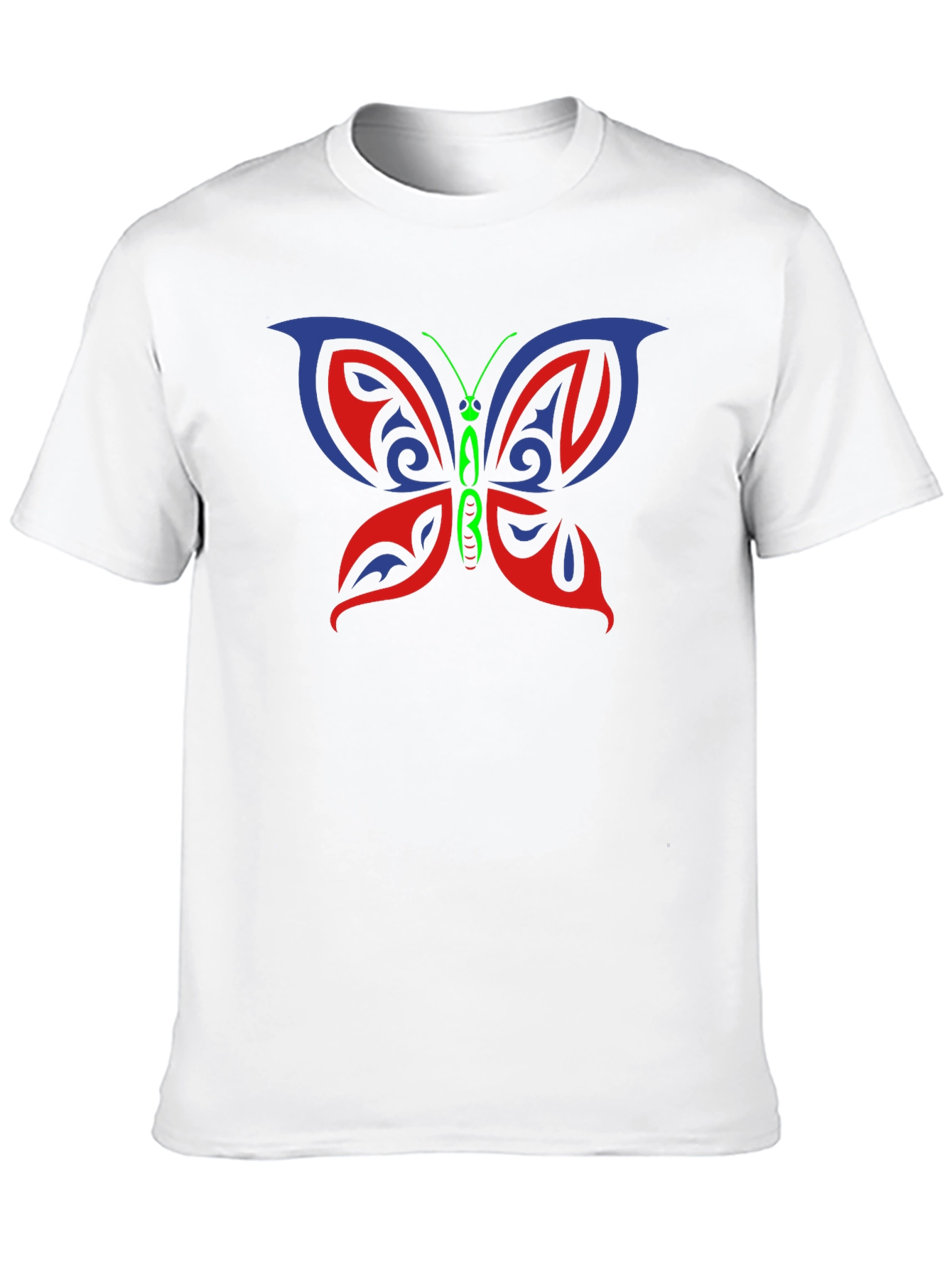 Tribal Butterfly Graphic Black T-Shirt
