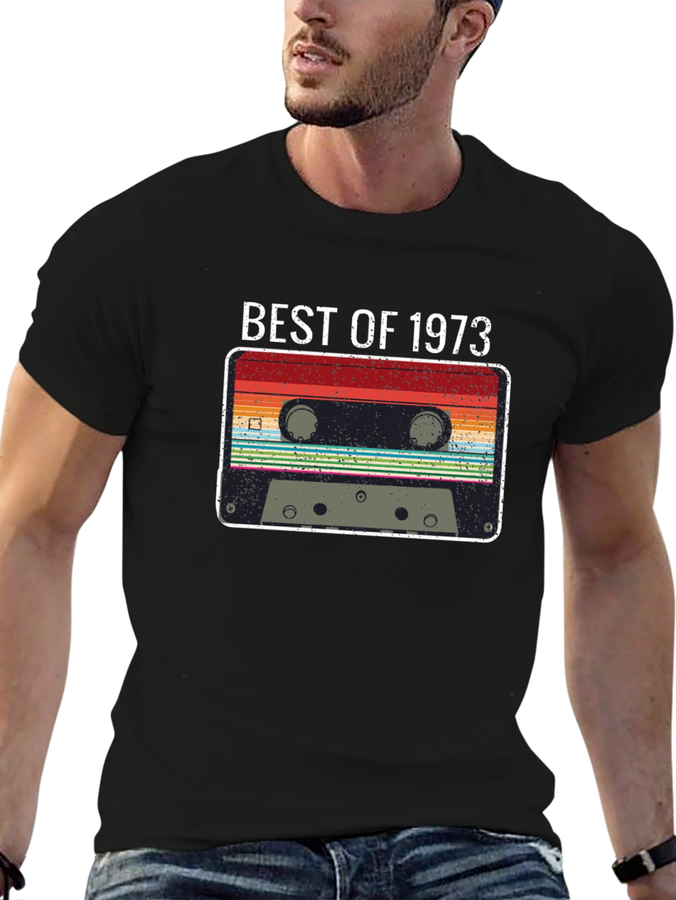 Best of 1973 Retro Cassette Tape Graphic T-Shirt