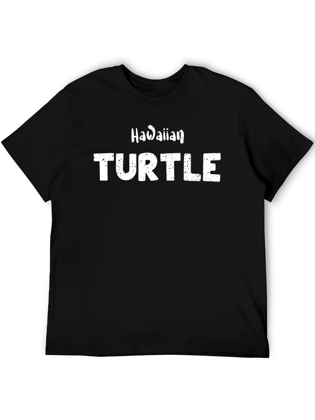 Hawaiian Turtle Graphic Tee - Black Cotton T-Shirt
