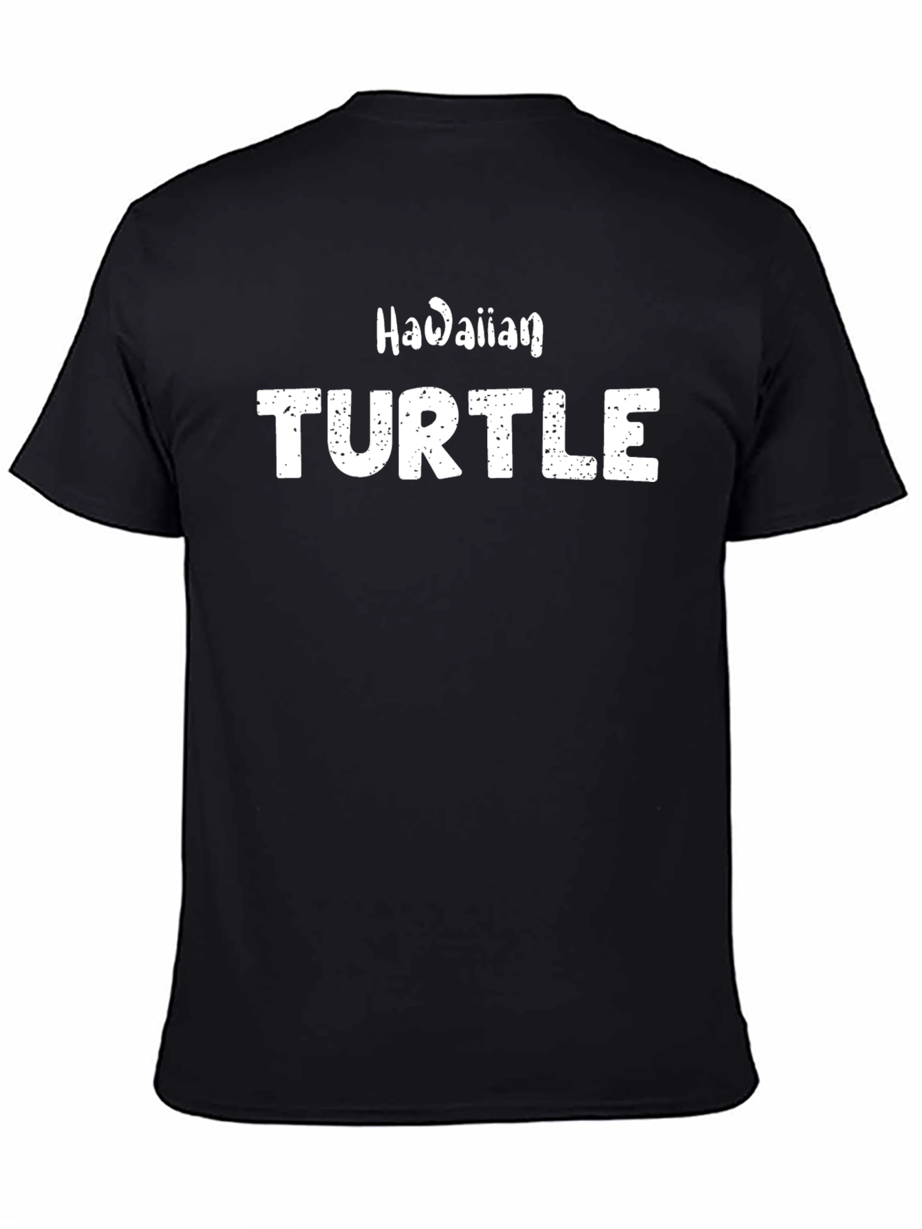 Hawaiian Turtle Graphic Tee - Black Cotton T-Shirt