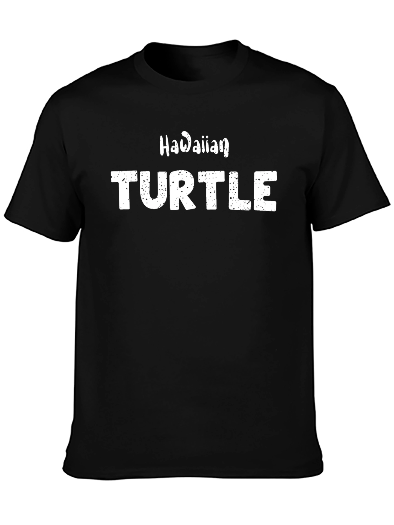 Hawaiian Turtle Graphic Tee - Black Cotton T-Shirt